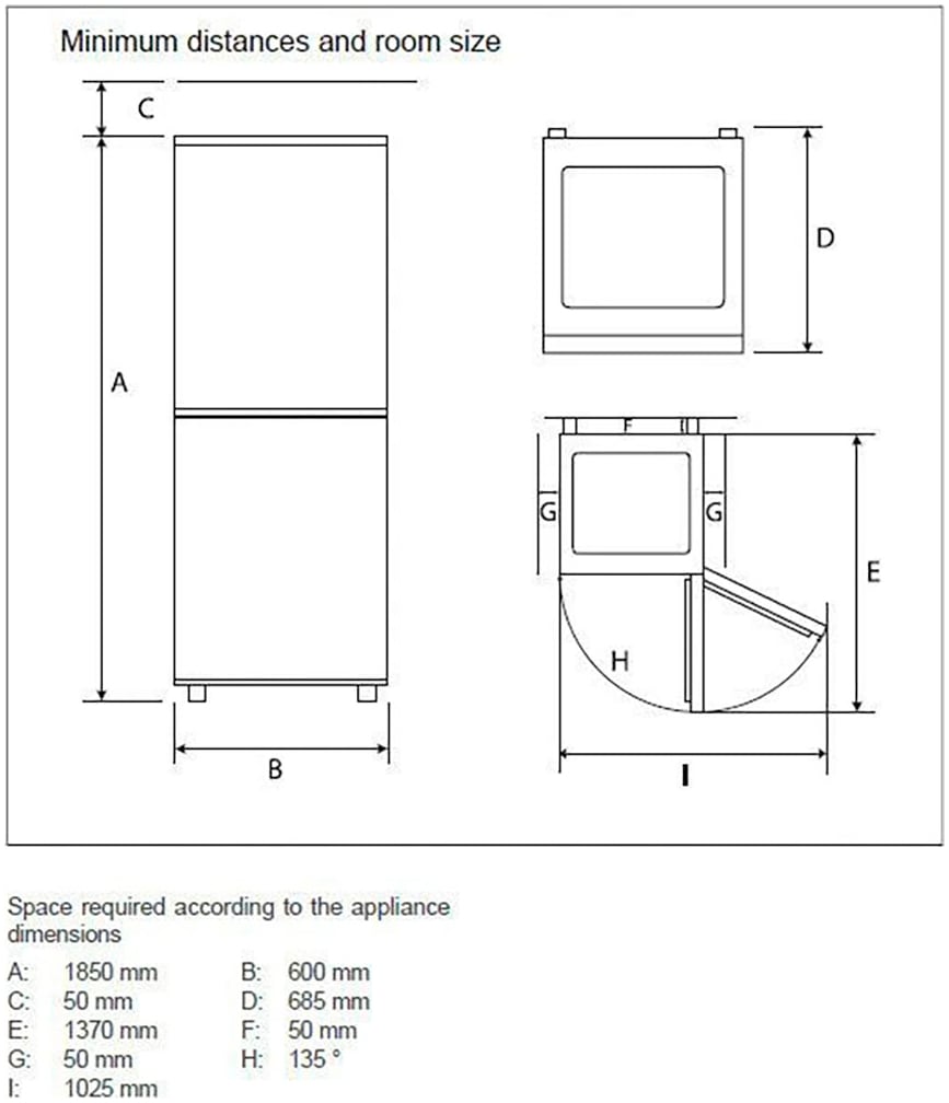 Hanseatic Kühl-/Gefrierkombination »HKGK18560BNFI« 185 cm hoch 60 cm breit