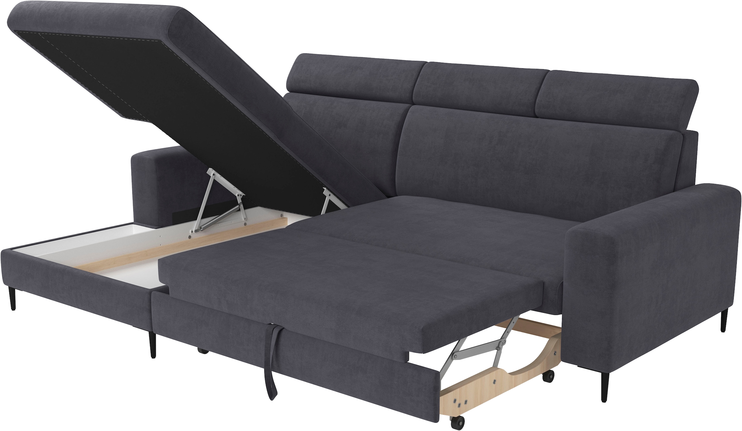 Trends by HG Ecksofa »Nizza« Schlaffunktion + Bettkasten