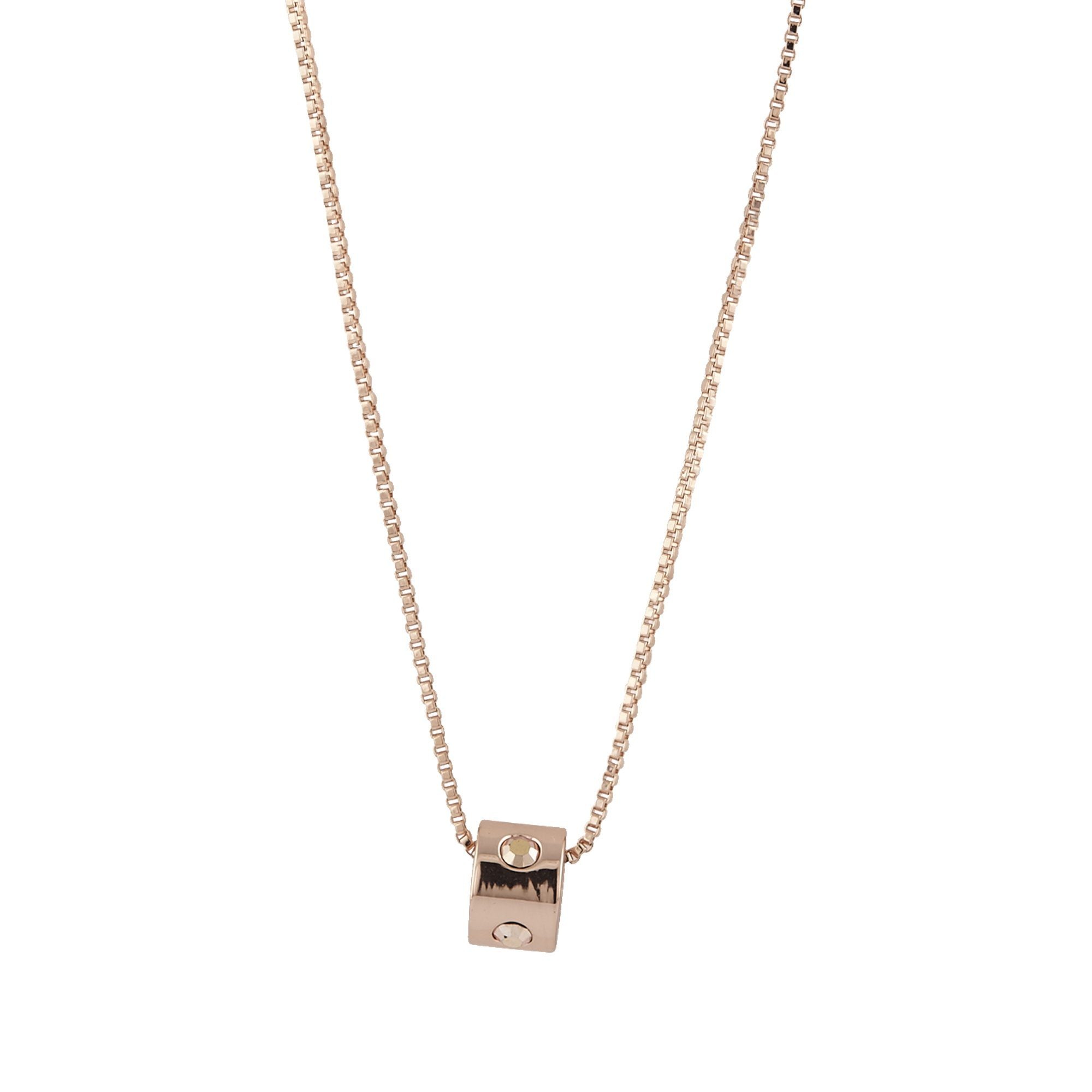 Buckley London Kette mit Anhänger »Messing rosévergoldet mit Kristallen«, Anhänger mit Kette