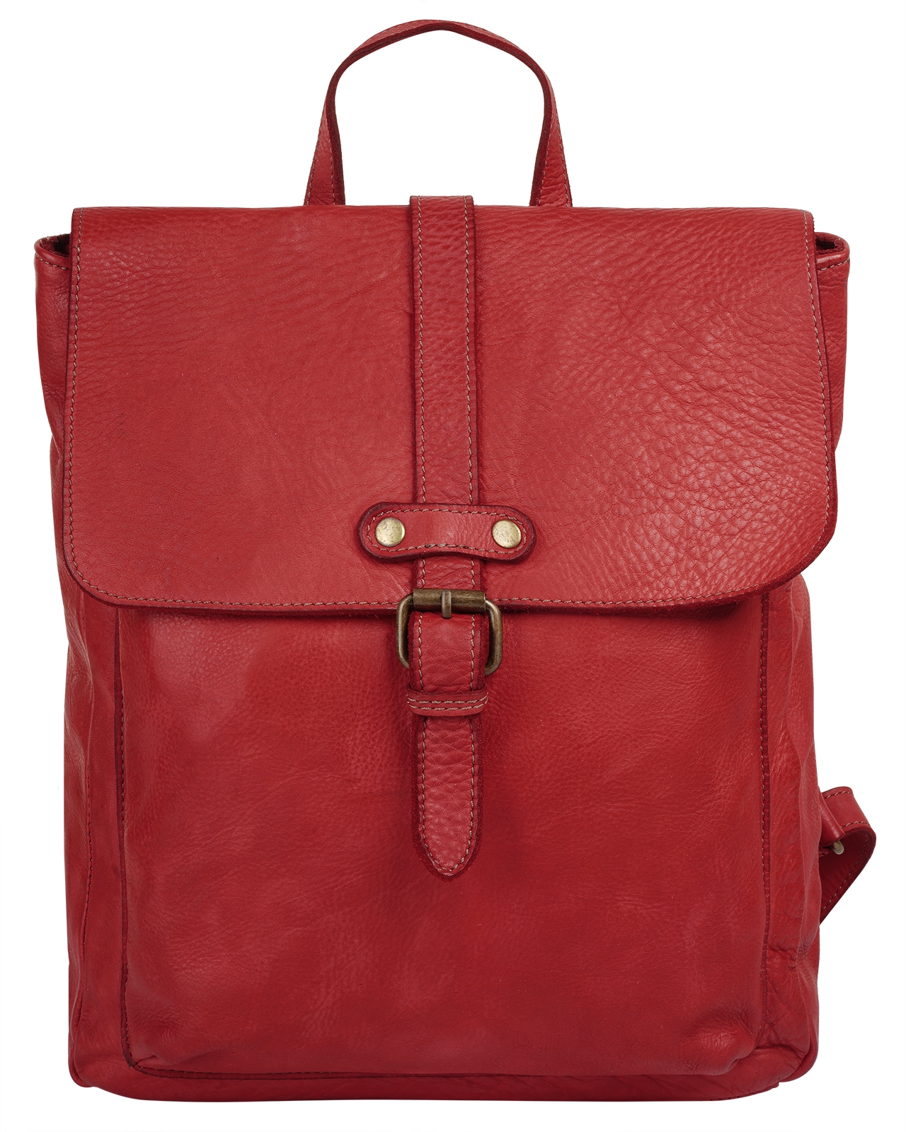 Samantha Look Damen Cityrucksack Echt Leder in rot, Größe onesize