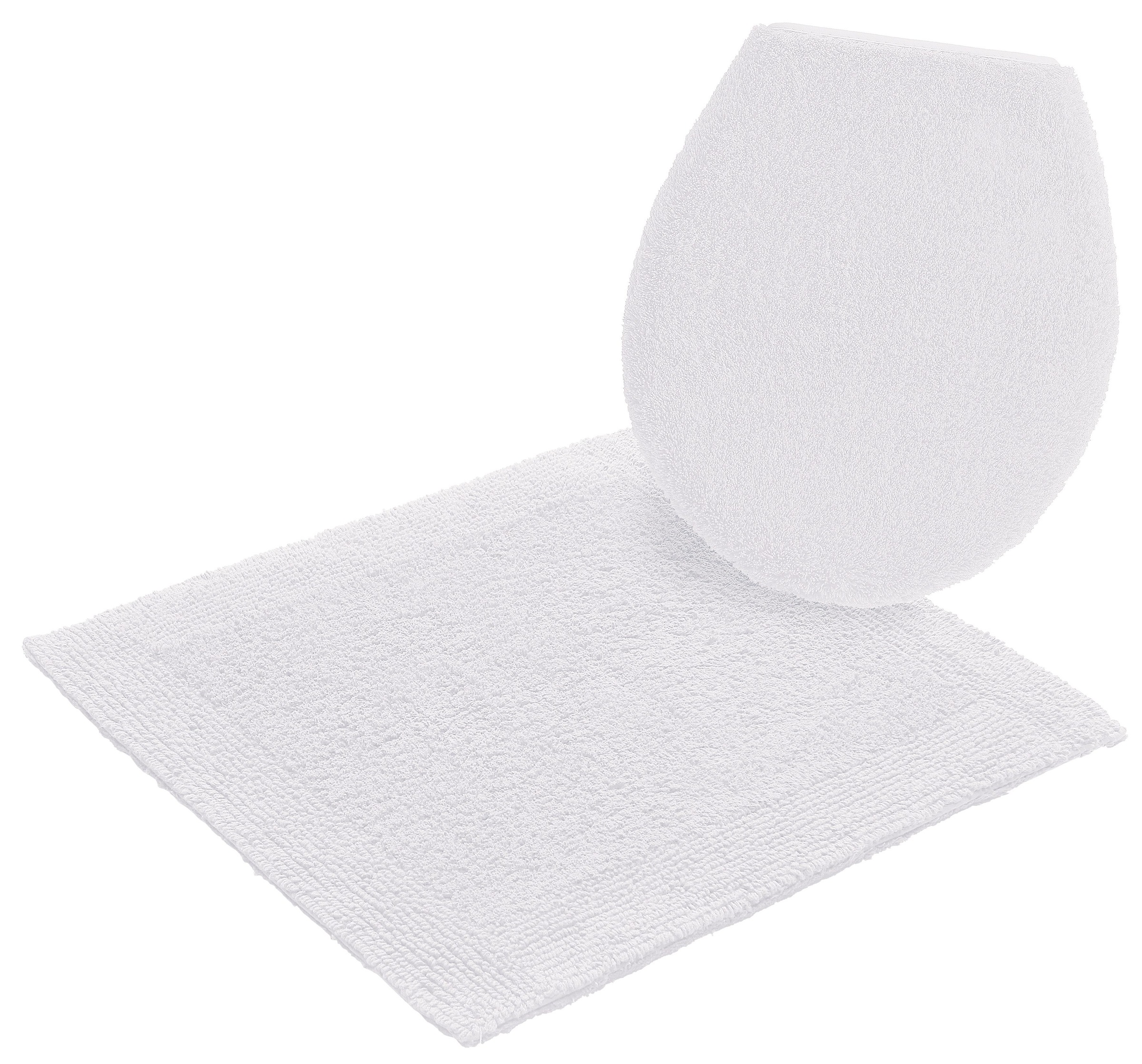 my home Badematte »Kapra, Badvorleger, Badezimmer Teppich«, beidseitig nutzbar-fußbodenheizungsgeeignet-strapazierfähig, mit Bordüre, Badteppich, Badematte, Baumwolle