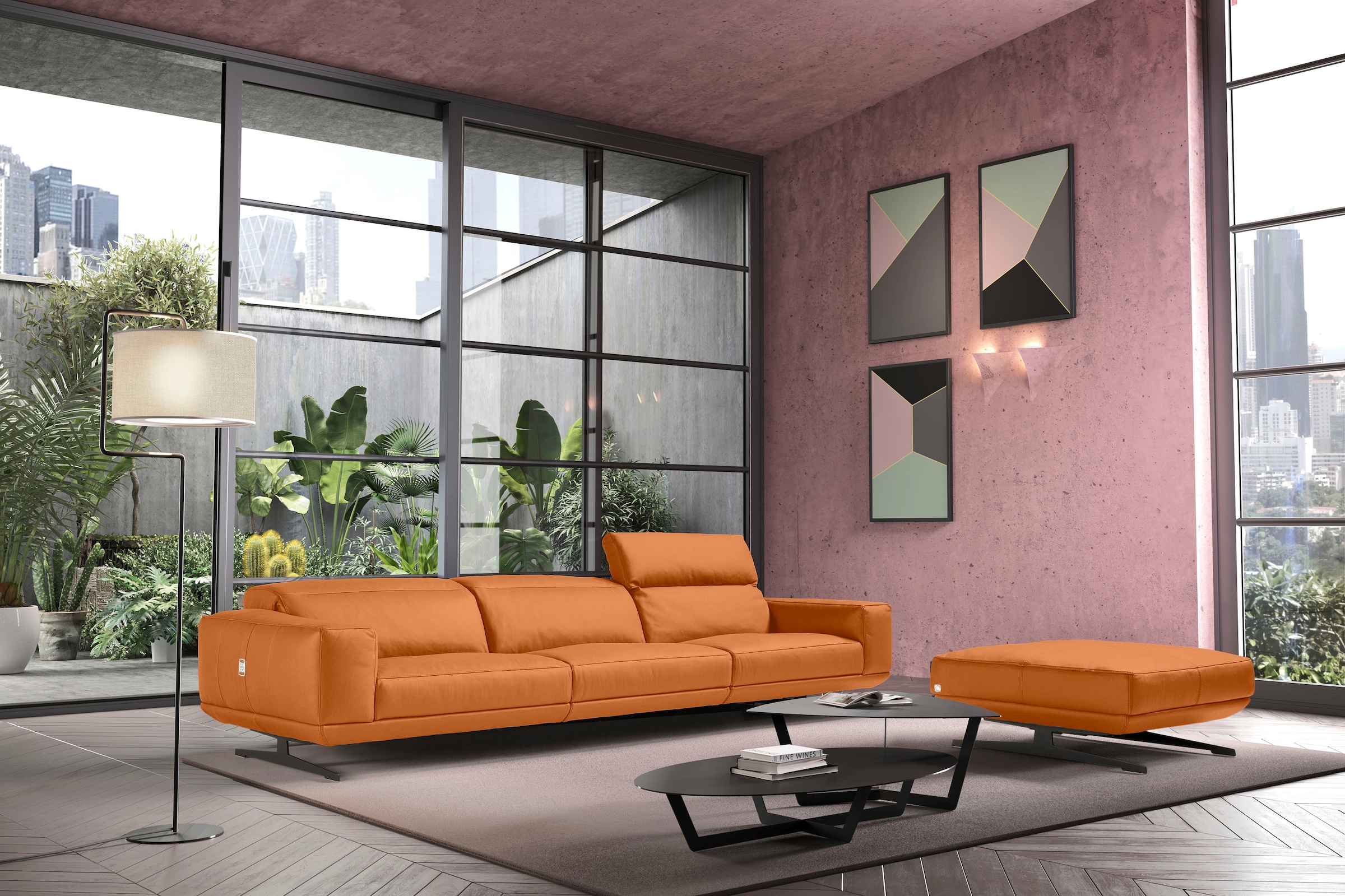 Egoitaliano 3-Sitzer »Gloria, super bequem, hochwertige Verarbeitung, edles Design, Megasofa«, beidseitig verstellbare Rückenelemente, mit Designmetallfüßen