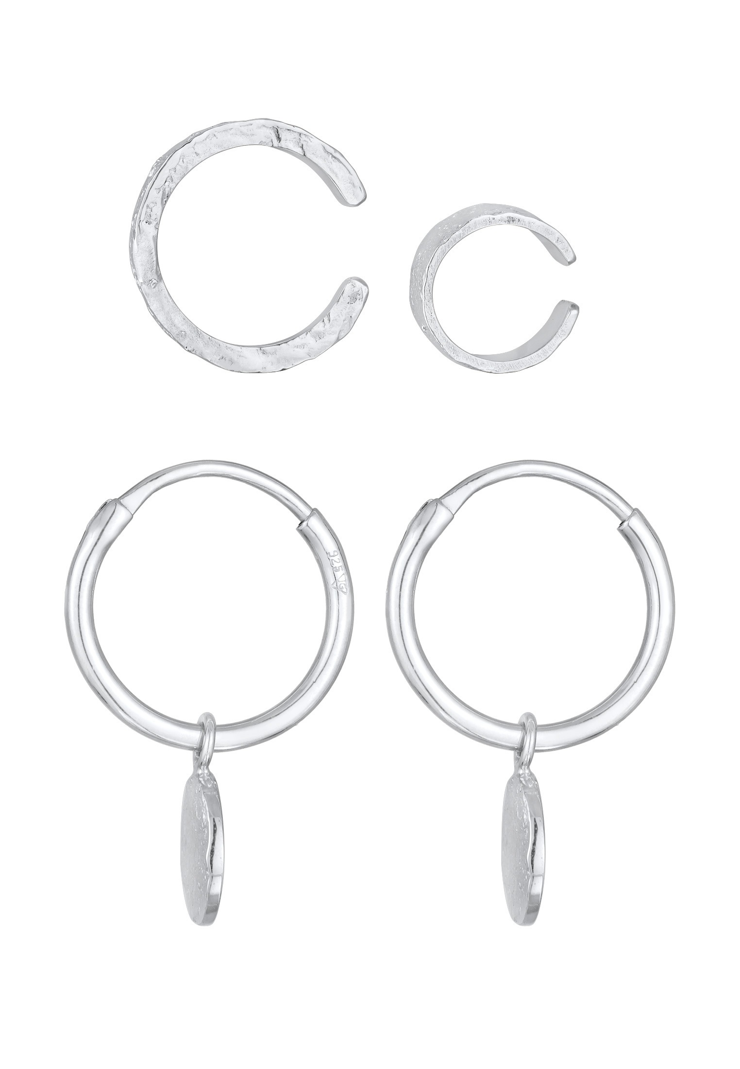 Elli Ohrstecker-Set »Ohrringe Creolen Earcuff Set im modischen Look 925 Silber«