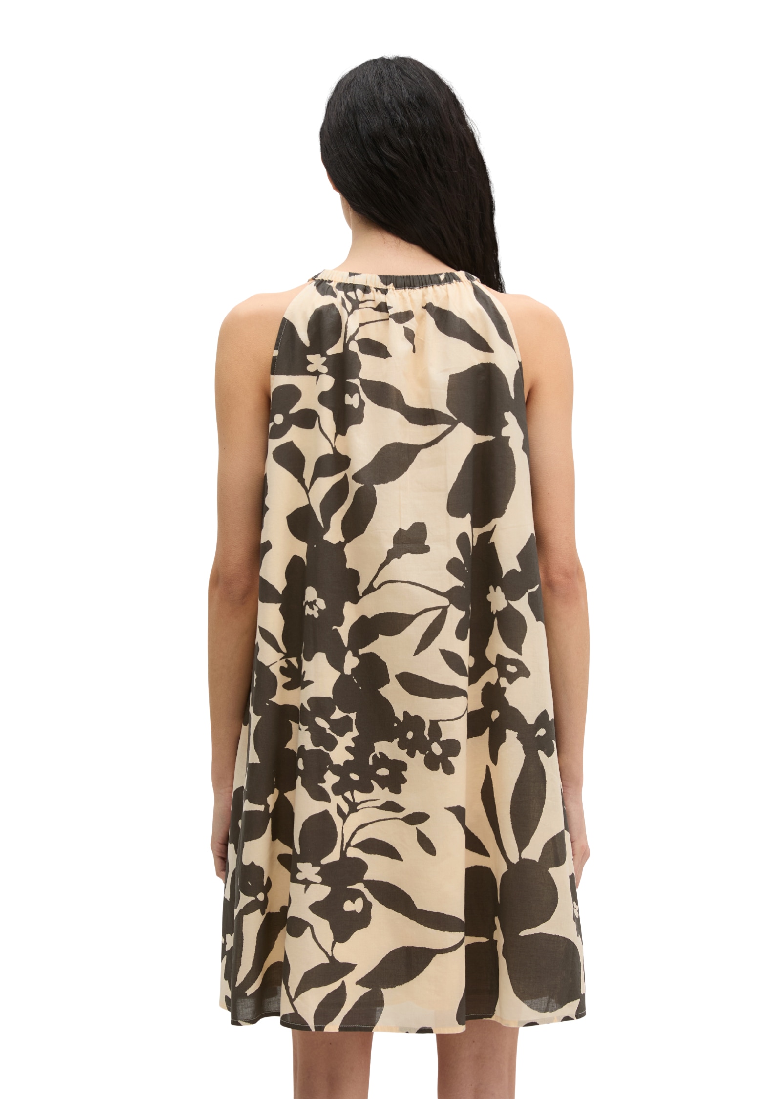 Marc O'Polo Midikleid Ohne Tasche Sommerkleid loose aus bedrucktem Baumwoll-Voile