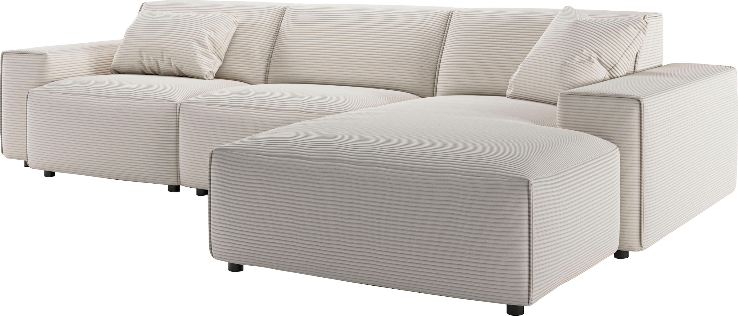 andas Ecksofa »Glimminge auch in Breitcord, Feincord, Bouclé + Easy care-Bezug«, L-Form, Breite 294, Zierkissen
