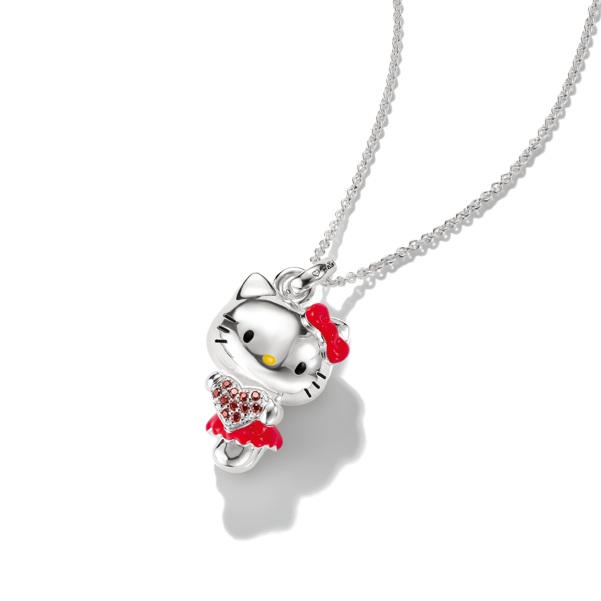 THOMAS SABO Kette mit Anhänger »THOMAS SABO ♡ Hello Kitty Kette mit Herz« mit Zirkonia (synth.) - Emaille