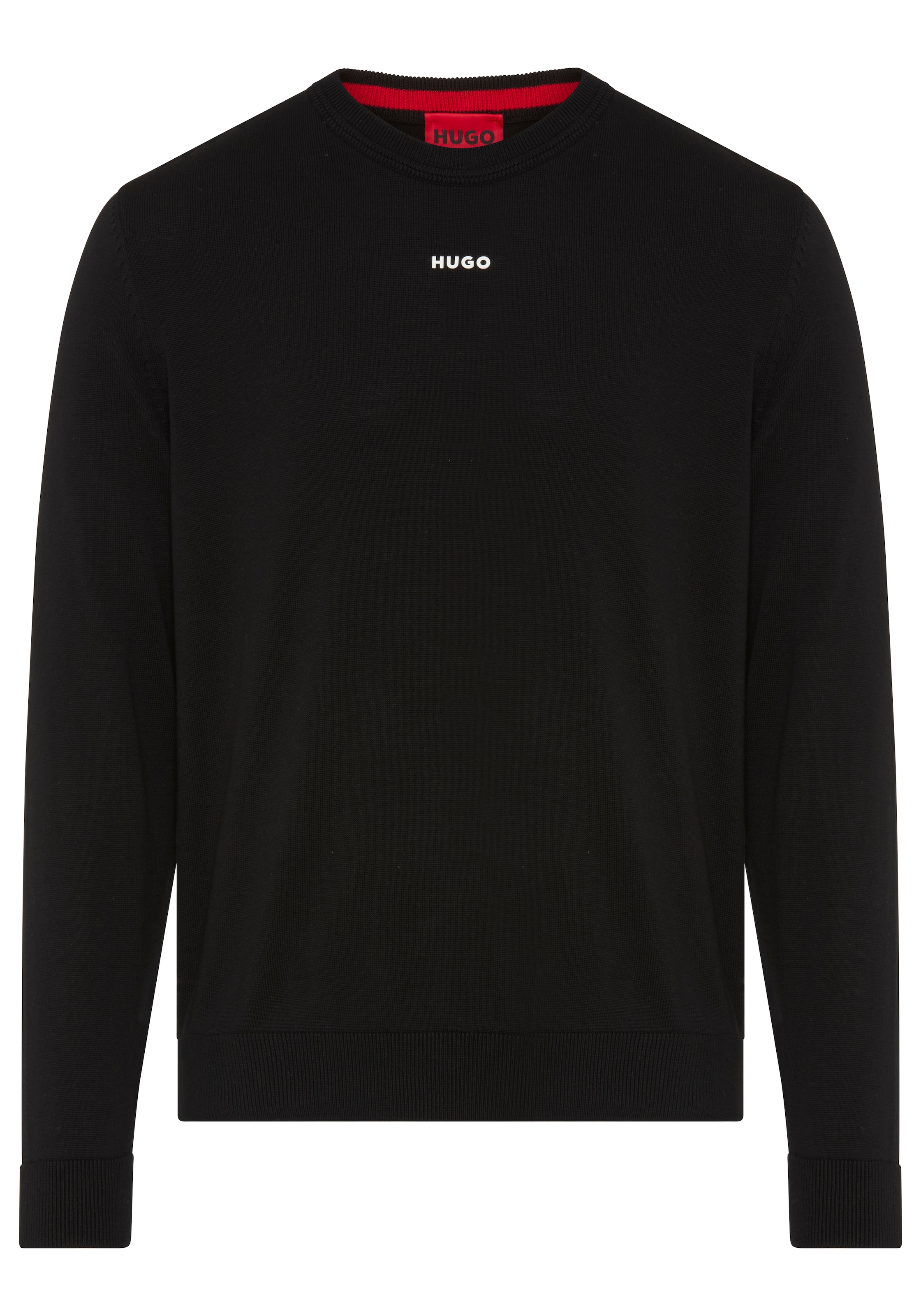 HUGO Rundhalspullover »San Cassius-C2« Rundhalsausschnitt, Slim Fit, Feinstrick