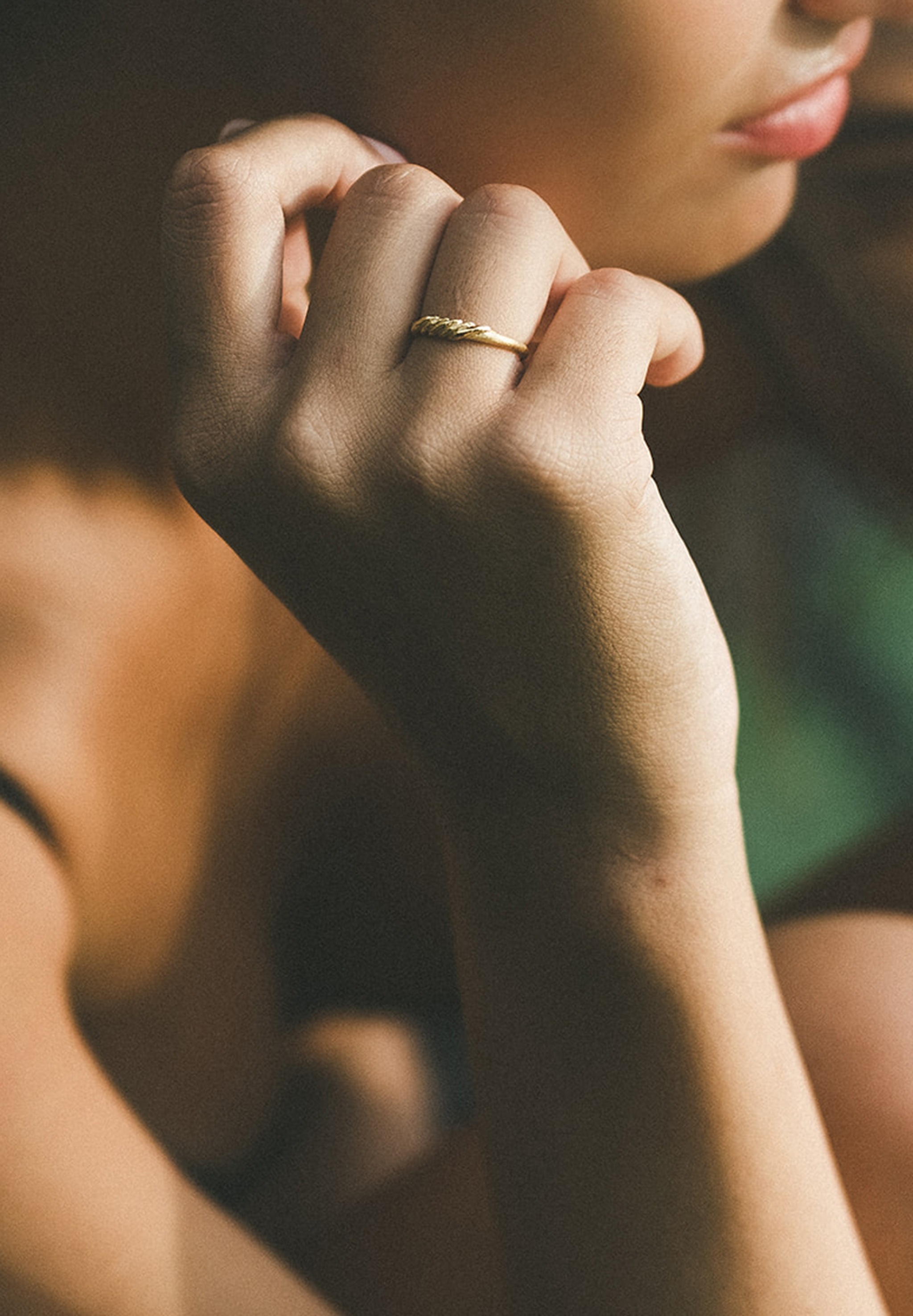 HAZE & GLORY Silberring »Ring Welle 375 Gelbgold - Wave«