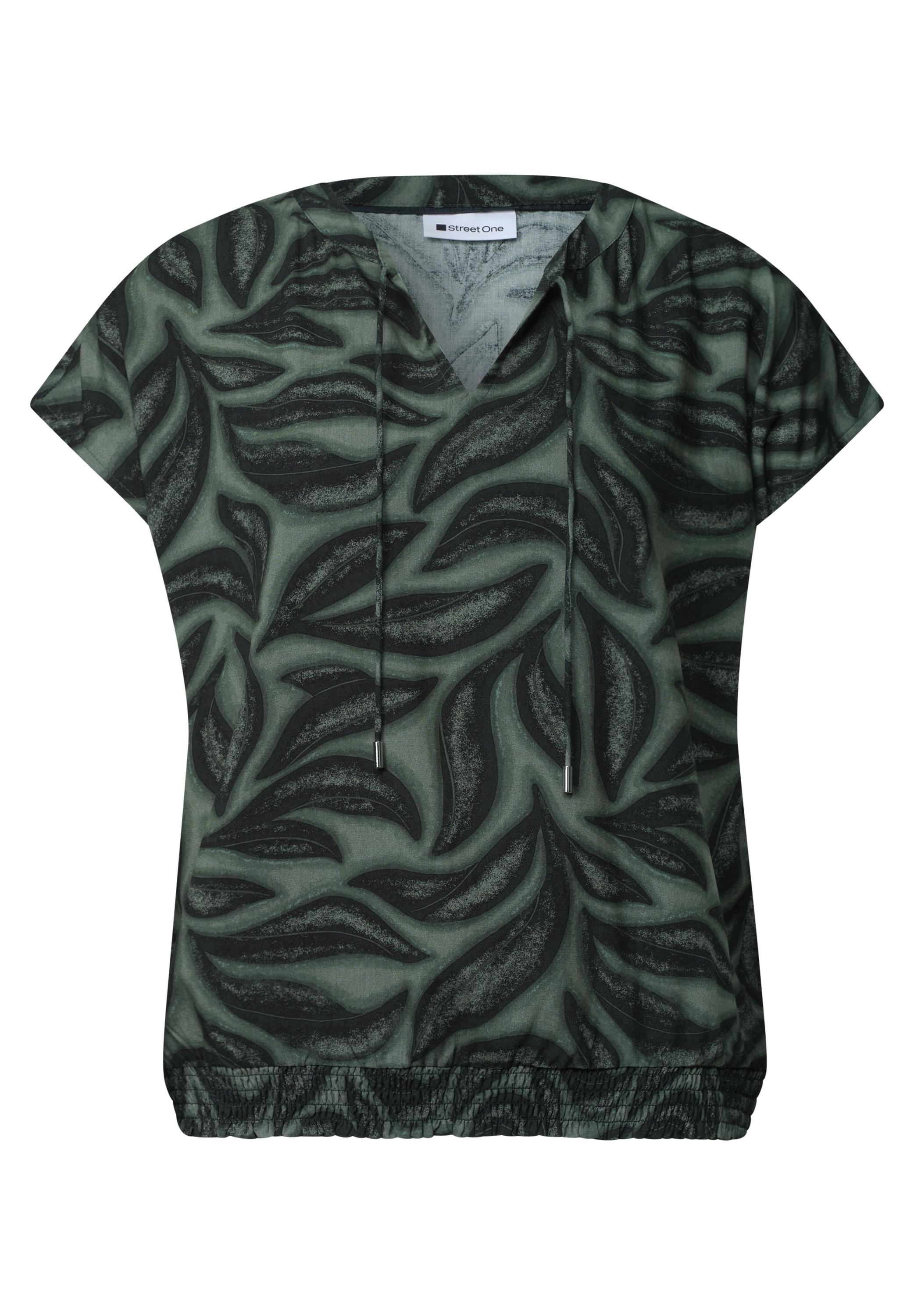 STREET ONE Kurzarmbluse Sommerbluse mit floralem Muster
