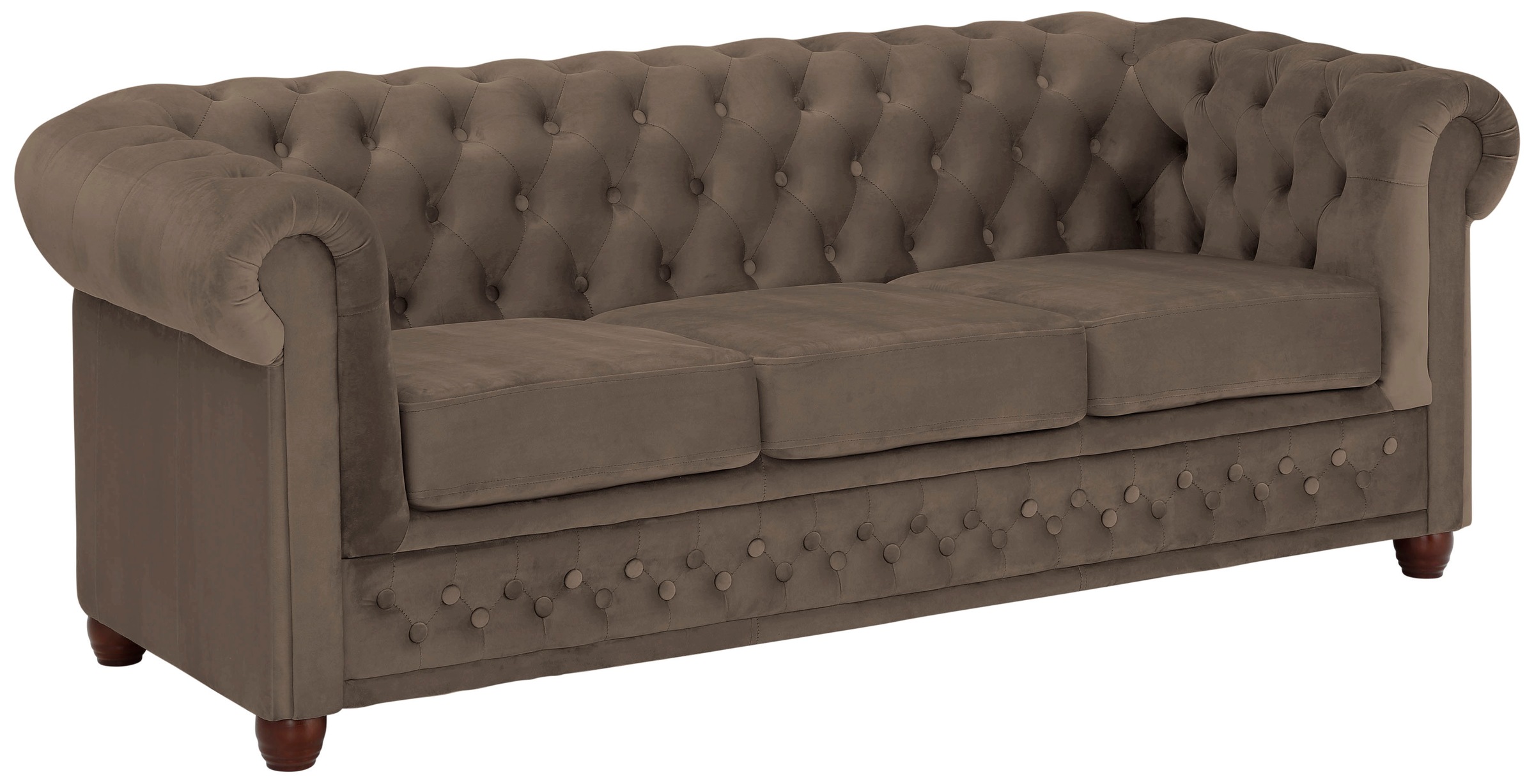 Home affaire Chesterfield-Sofa »New Castle«, mit hochwertiger Knopfheftung in Chesterfield-Design, B/T/H: 203/86/72