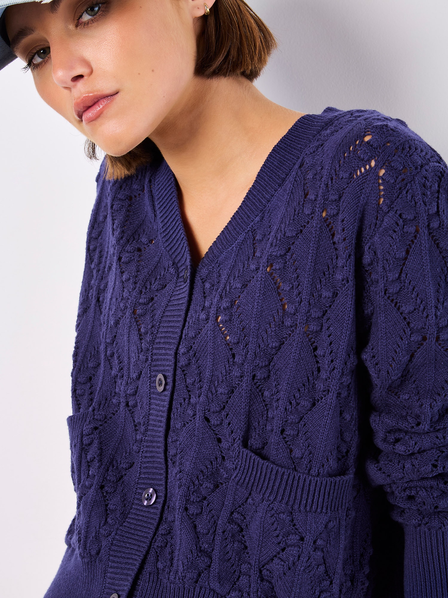 Apricot Strickcape »Pointelle-Strickjacke« in Lochstrick