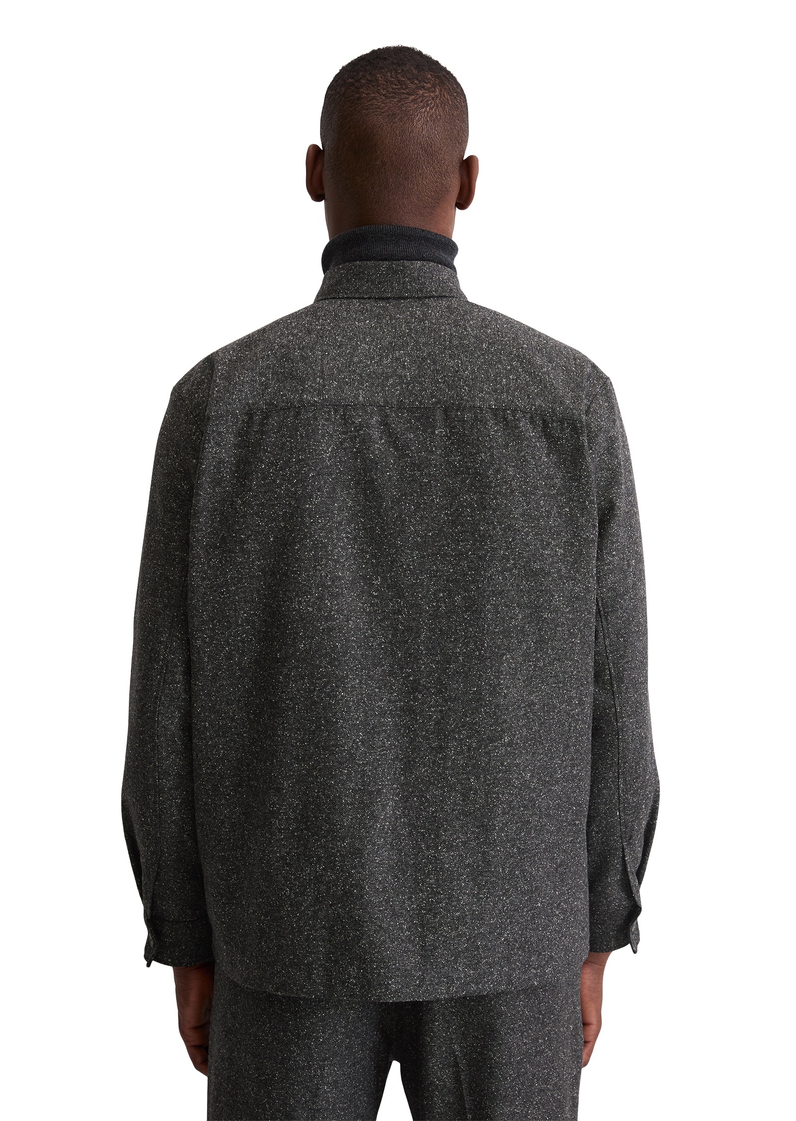 Marc O'Polo Hemdjacke, Overshirt aus Woll-Mix, lockere Form, melierte Struktur