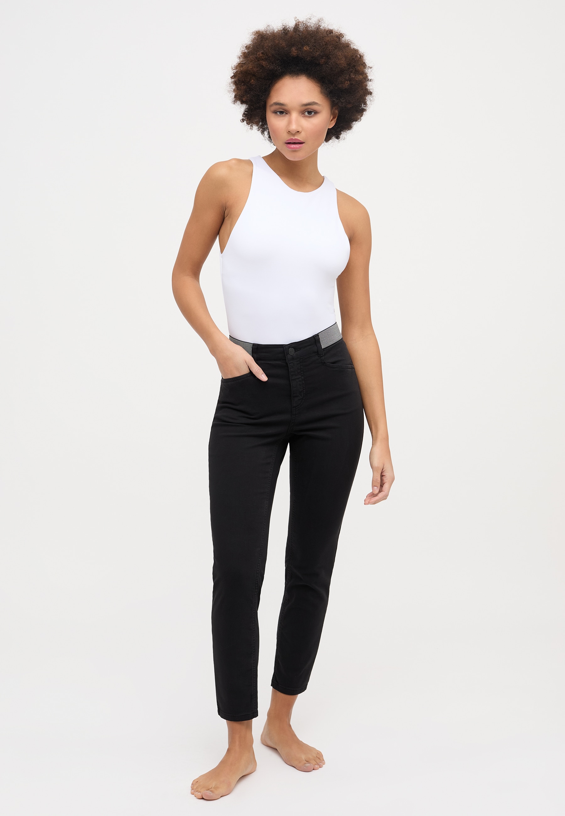 ANGELS 7/8-Hose »ORNELLA SPORTY«, mit auffälligem Bund