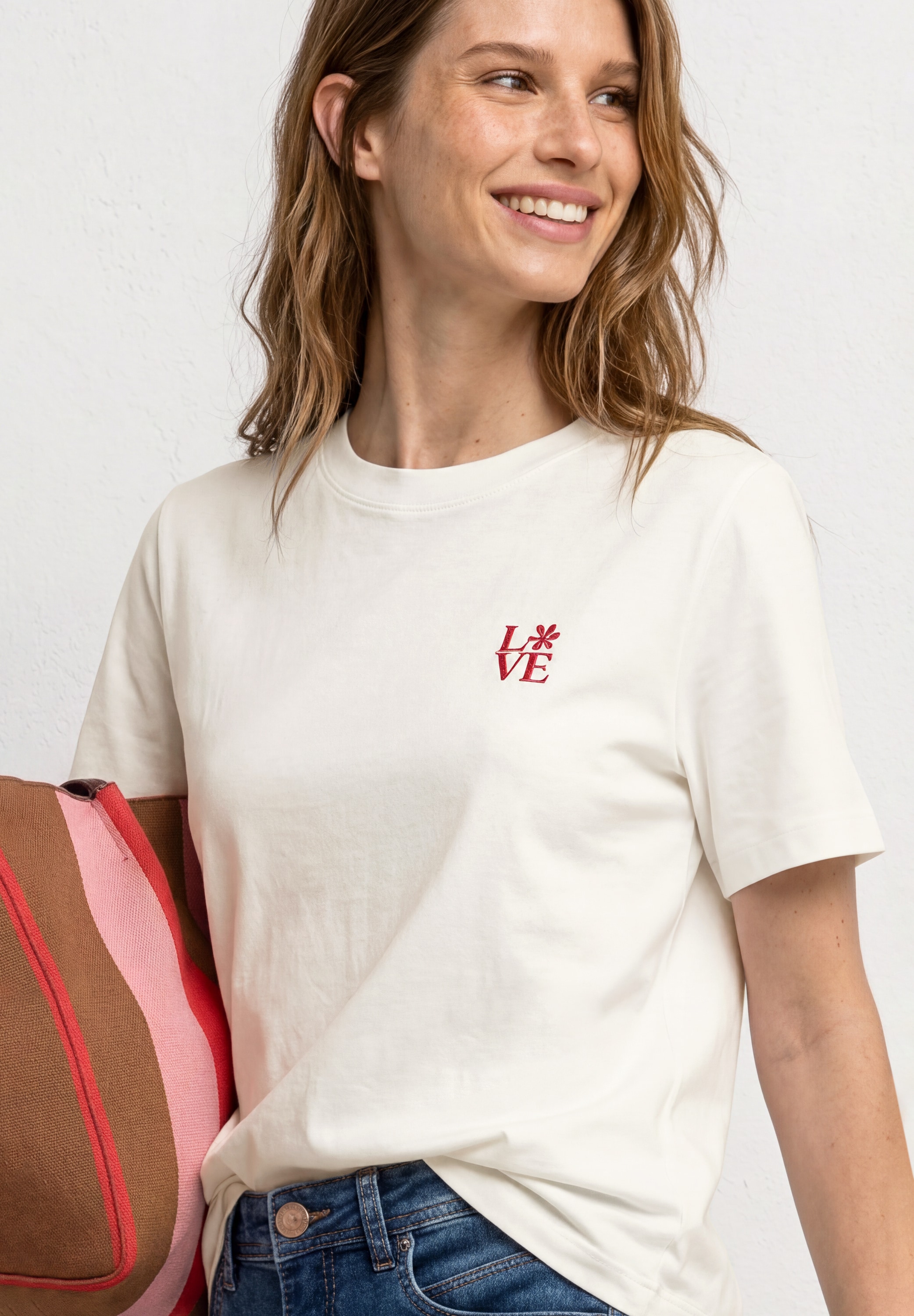 STREET ONE Kurzarmshirt Sommershirt mit Rundhals und Printdetail