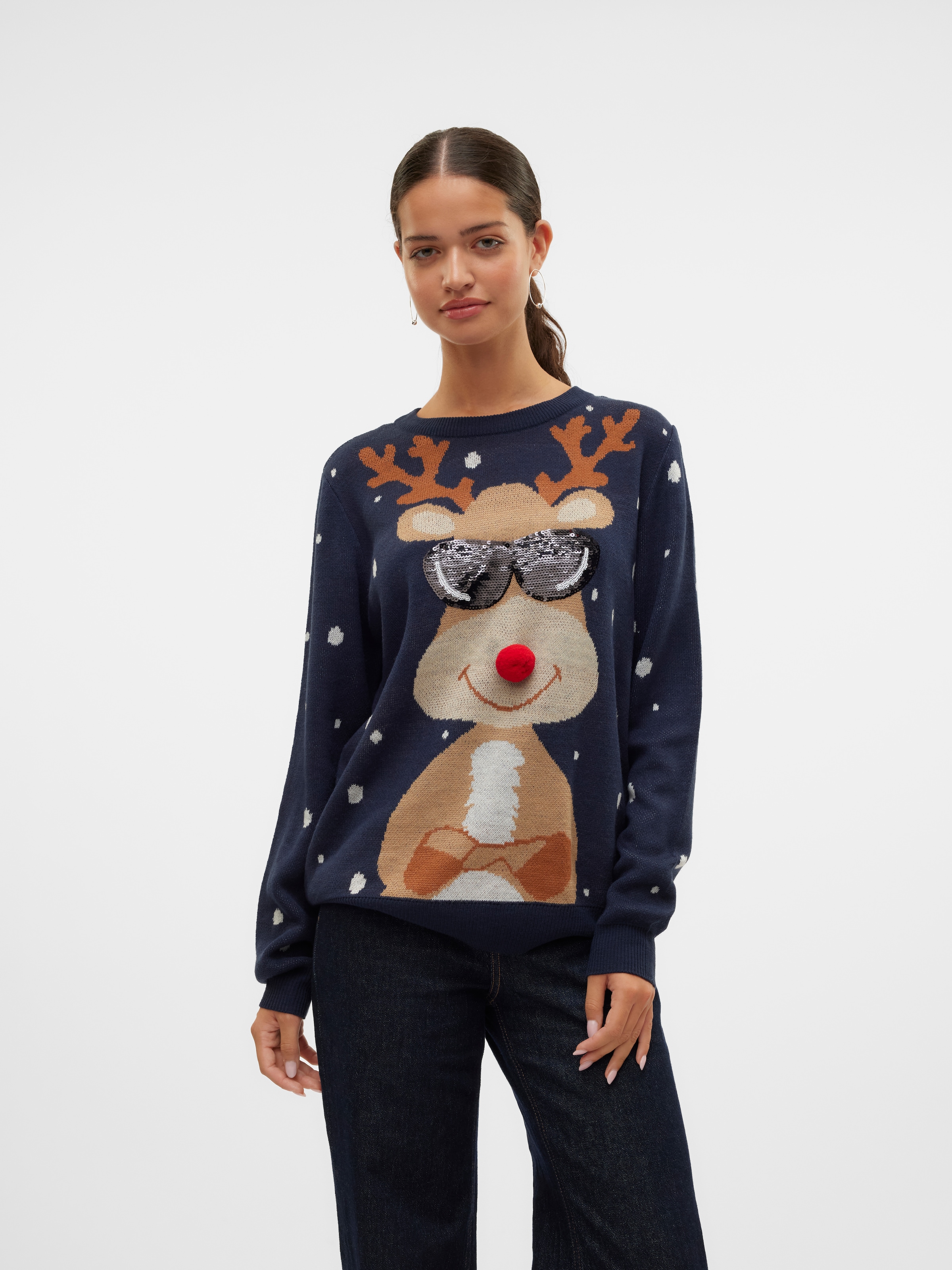 Vero Moda Weihnachtspullover »VMNEWTINSEL LS O-NECK BLOUSE XMAS«