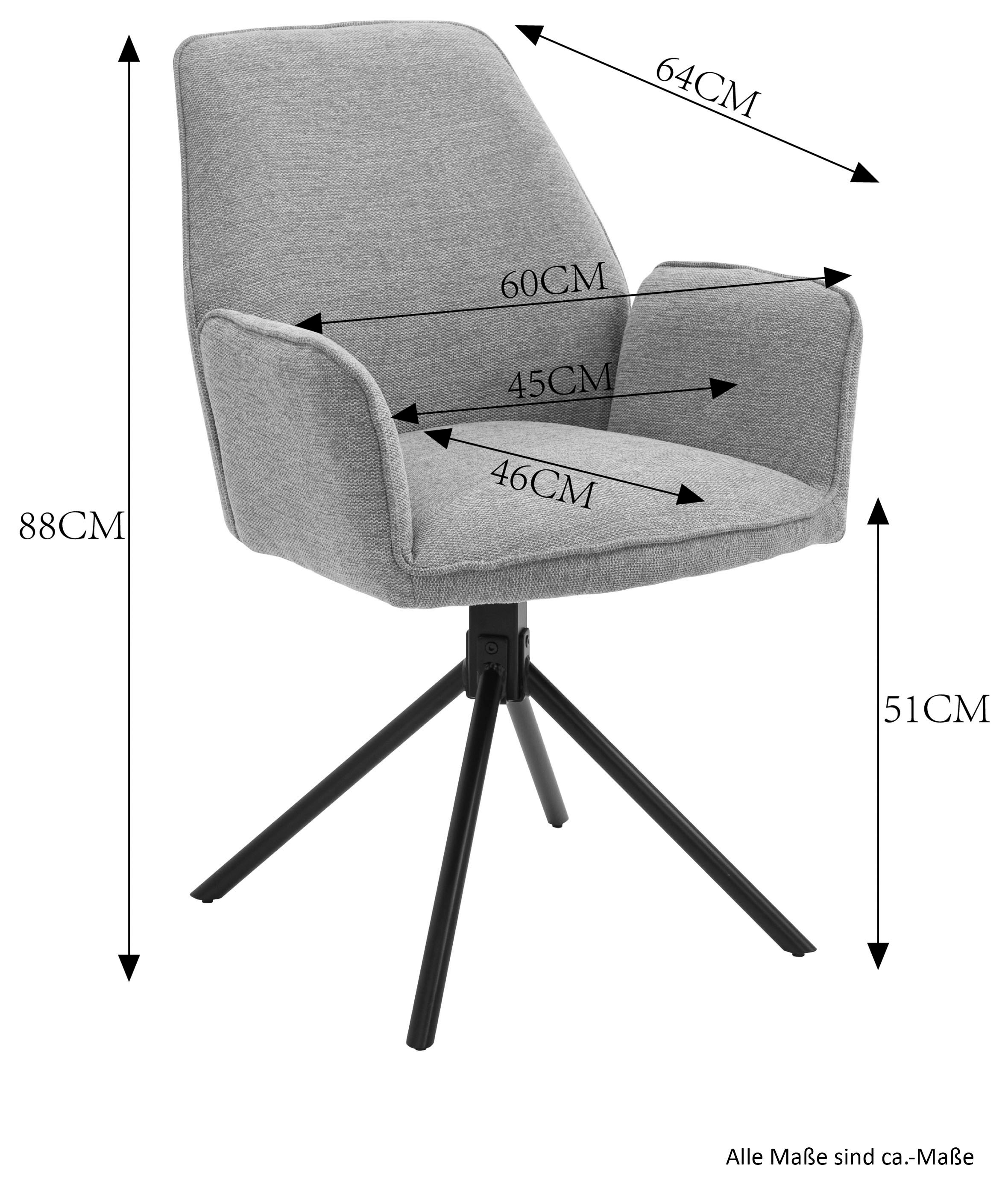 byLIVING Esszimmerstuhl »Blair«, (Set), 2 St., Webstoff, 2er-Set, 360 Grad drehbar, gemütlicher Sessel, verschiedenen Stoffe