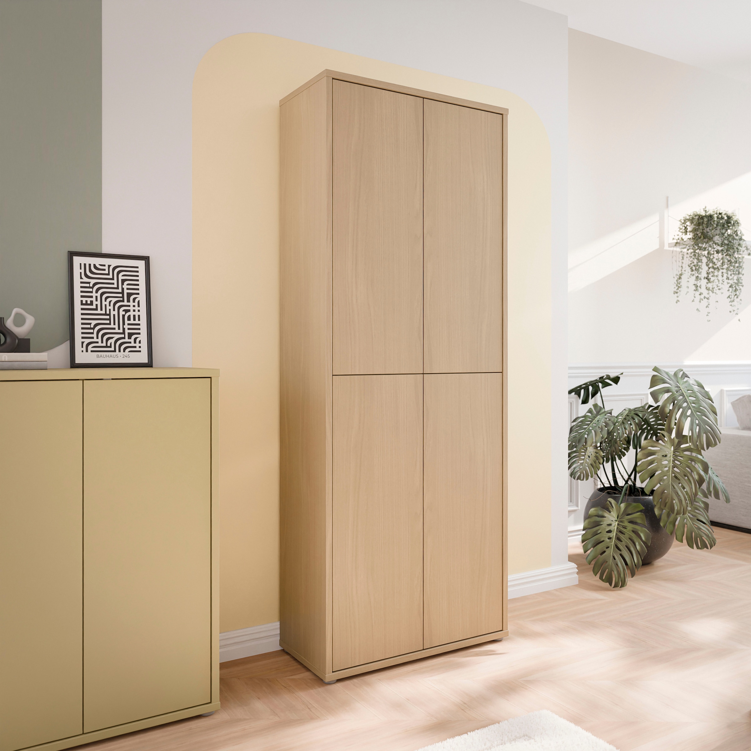 FORTE Schuhschrank »Alice Springs, Schuhschrank, Höhe 191,9 cm, 4 Türen, viel Platz« B/H/T 74,5/191,9/34,9 cm,  Stauraumschrank, Mehrzweckschrank, Breite 74,5 cm, mit 8 Böden