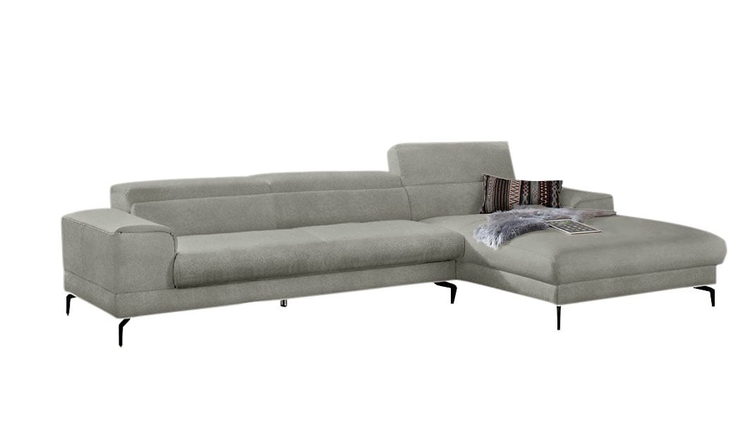 W.SCHILLIG Ecksofa »piedroo, Designsofa mit tollem Sitzkomfort, bequem, L-Form« Kopfteilverstellung, wahlweise mit Sitztiefenverstellung, Breite 343cm