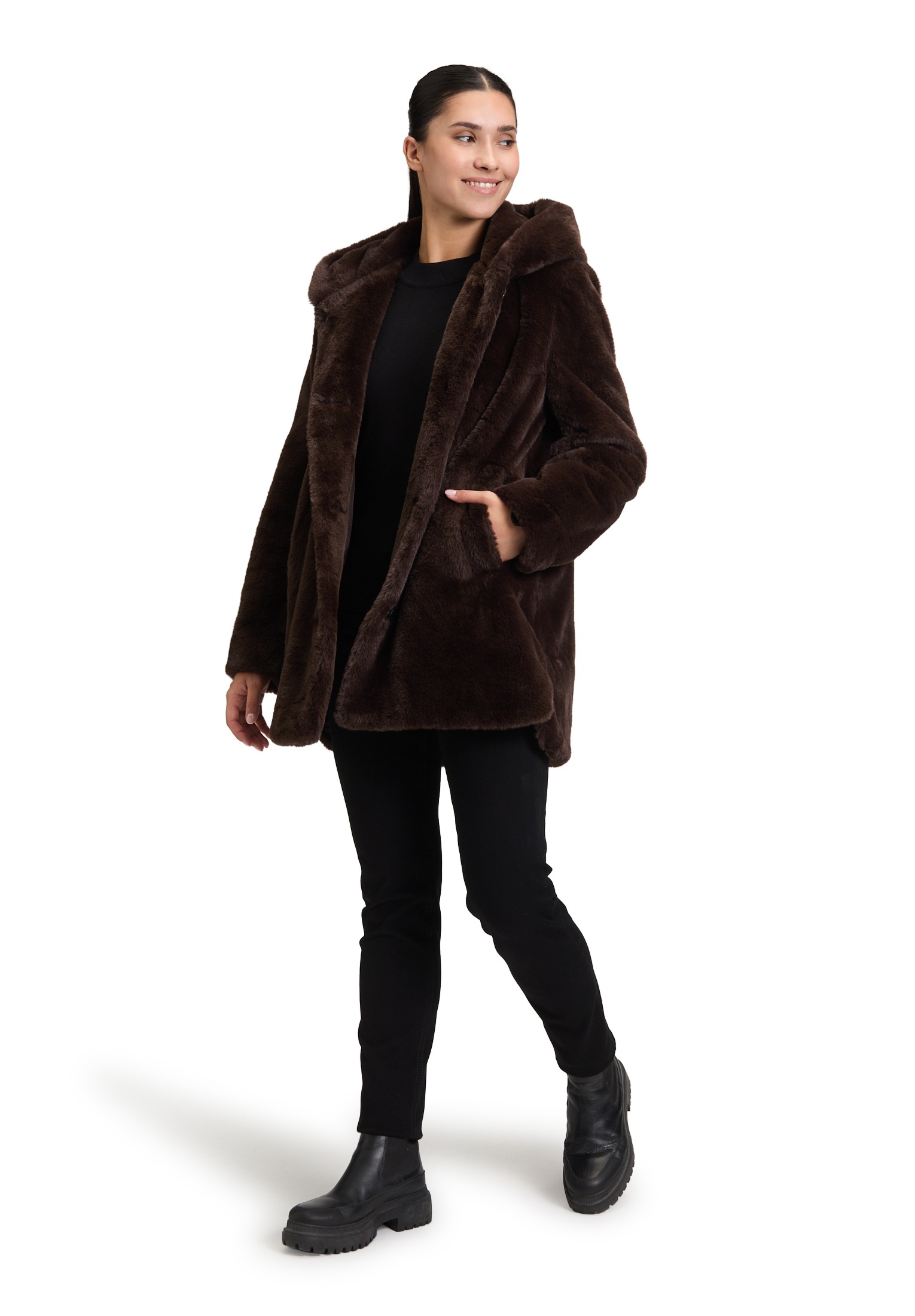 Betty Barclay Plüschjacke »Plüschjacke mit Kapuze«
