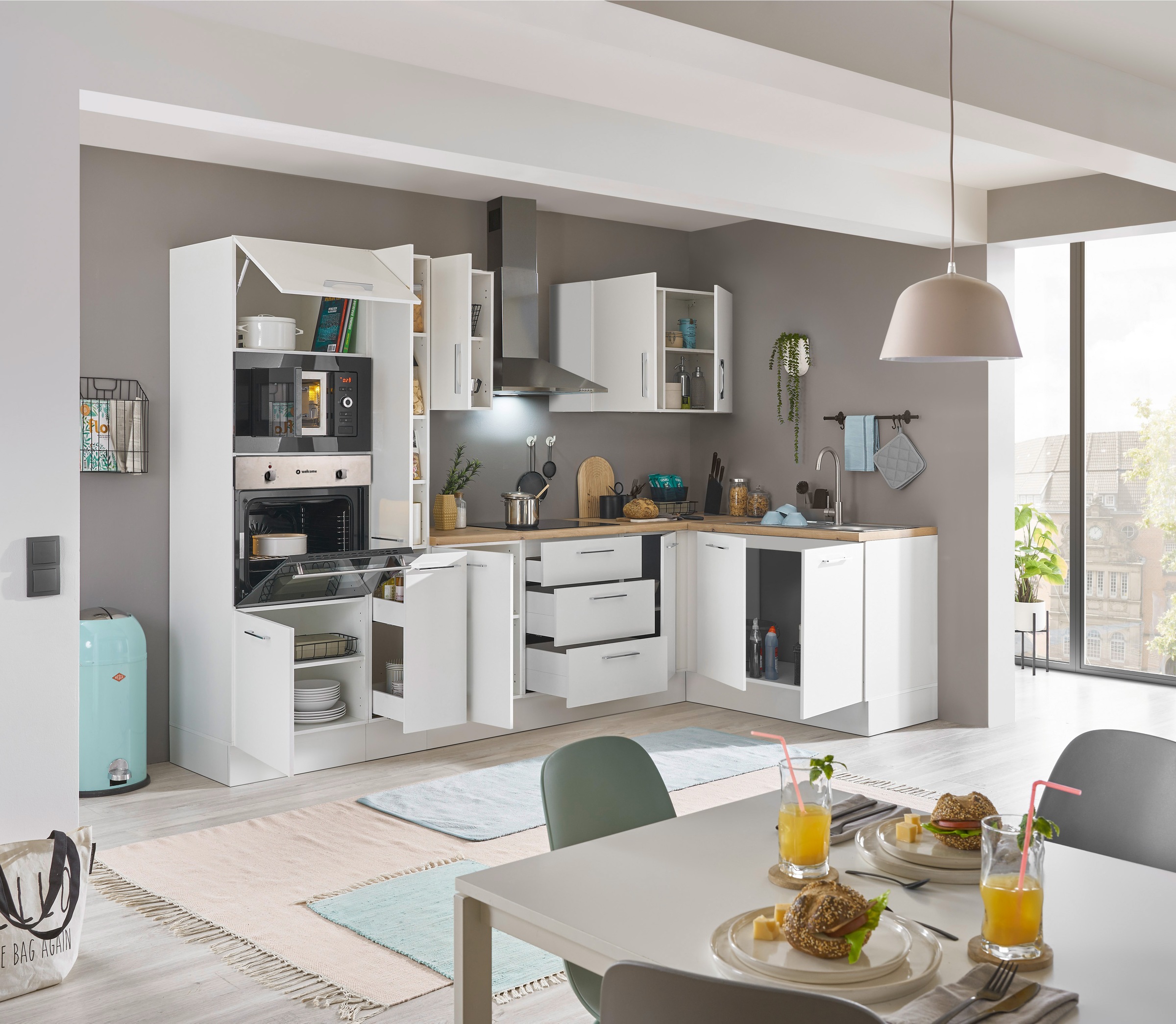 BASIC by Balculina Winkelküche »Turin« Stellbreite 300x175 cm, wahlweise mit E-Geräten