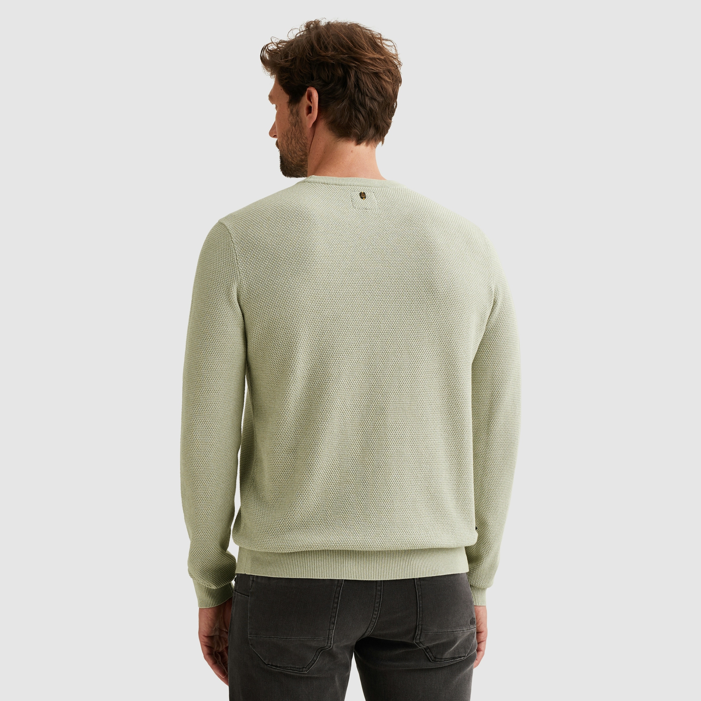 PME LEGEND Rundhalspullover mit Logo Stickerei