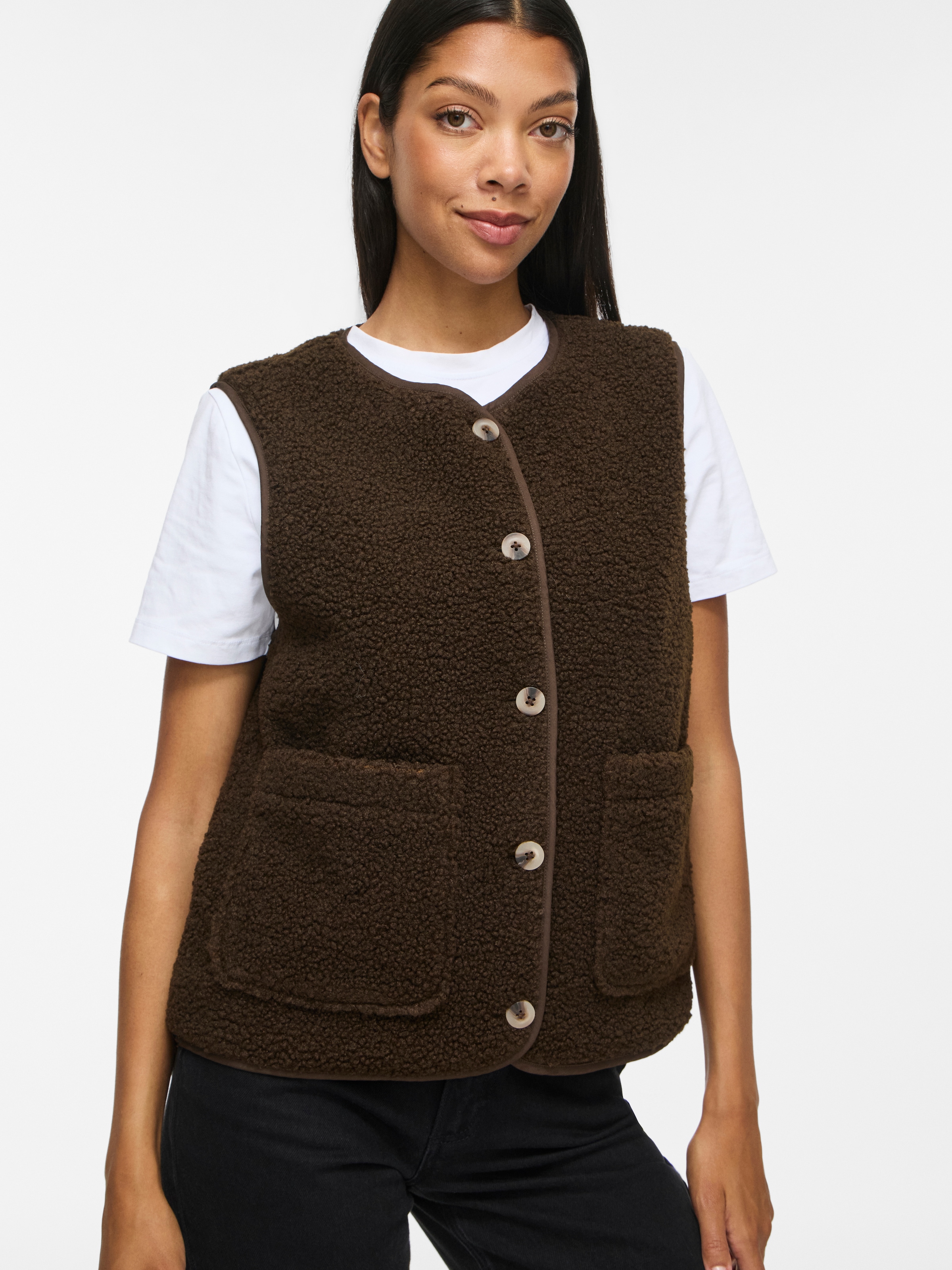 Vila Plüschweste »VIADA TEDDY WAISTCOAT - NOOS« Plüsch, Kunstfaser, regular fit