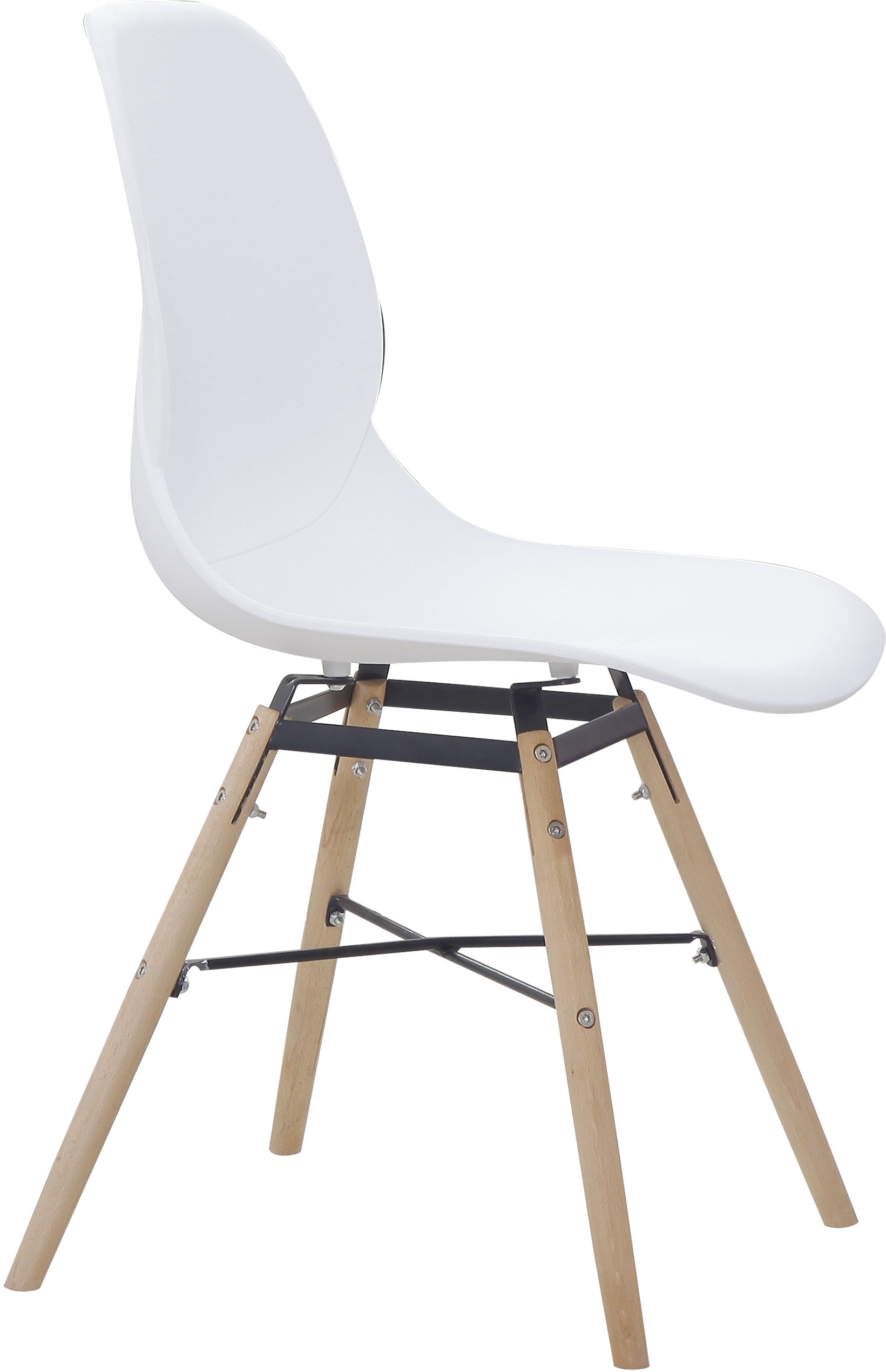 Kayoom 4-Fußstuhl »Stuhl Amy 110 2er-Set, praktisches Set, bequemer Kunststoffstuhl«, (Set), 2 St., pflegeleicht, abwaschbar, in einem Stück spritzgegossene Sitzfläche