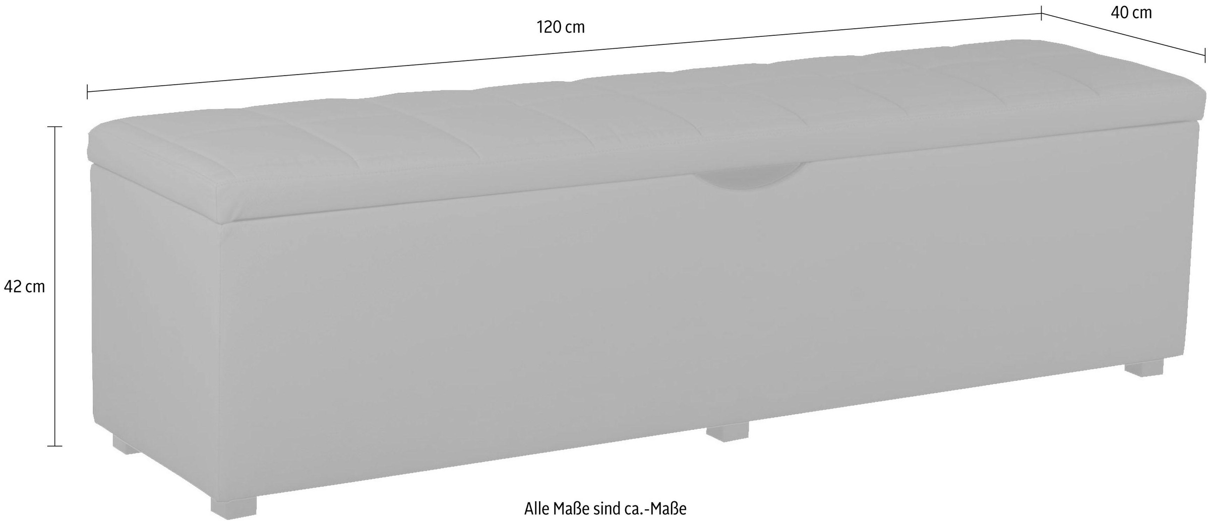 Places of Style Hockerbank »Checked«, mit Stauraum, Breite 120 cm und 160 cm, als Bettbank geeignet