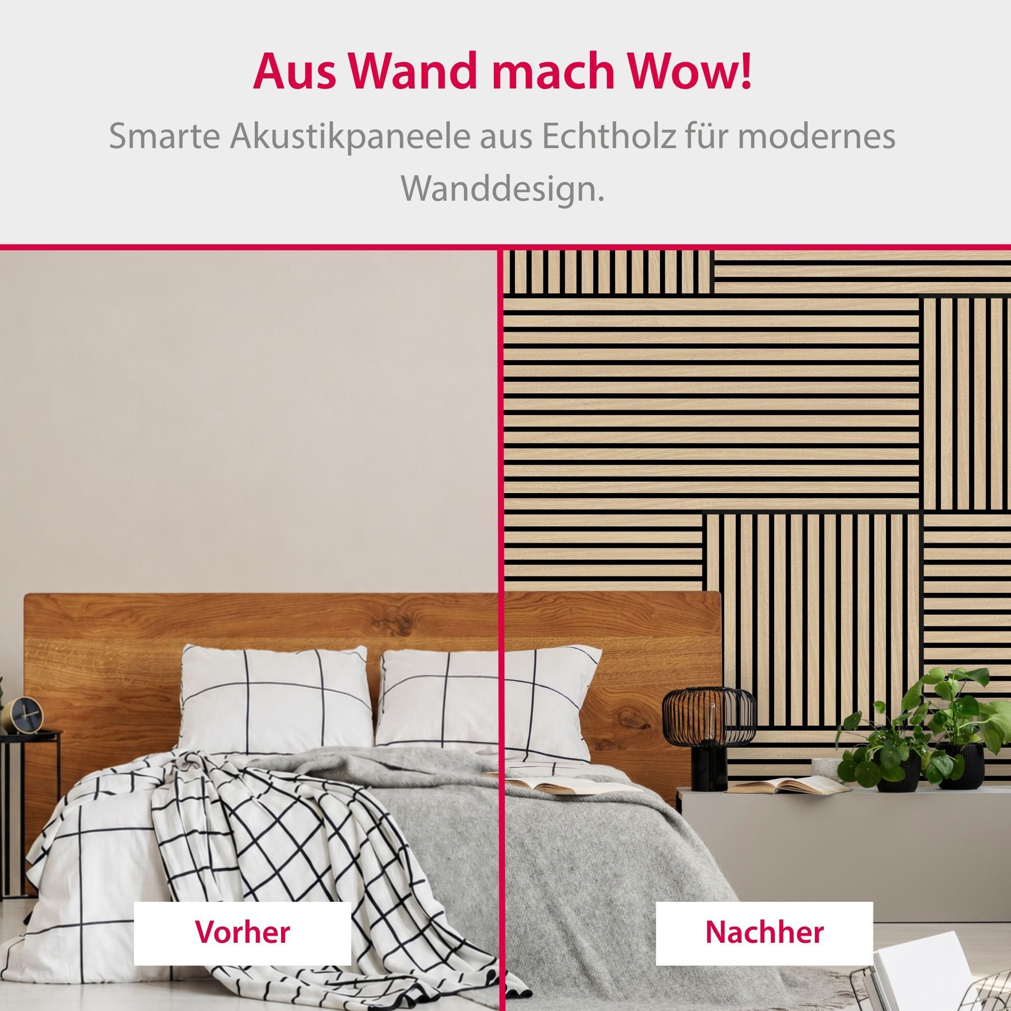 Architects Paper Schallschutzpaneel »A.S. Création Modular Wall Akustikpaneel Holzlamellen Eiche« 1 tlg. Echtholzfurnier auf rPET-Filz mit Schallabsorptionsklasse E