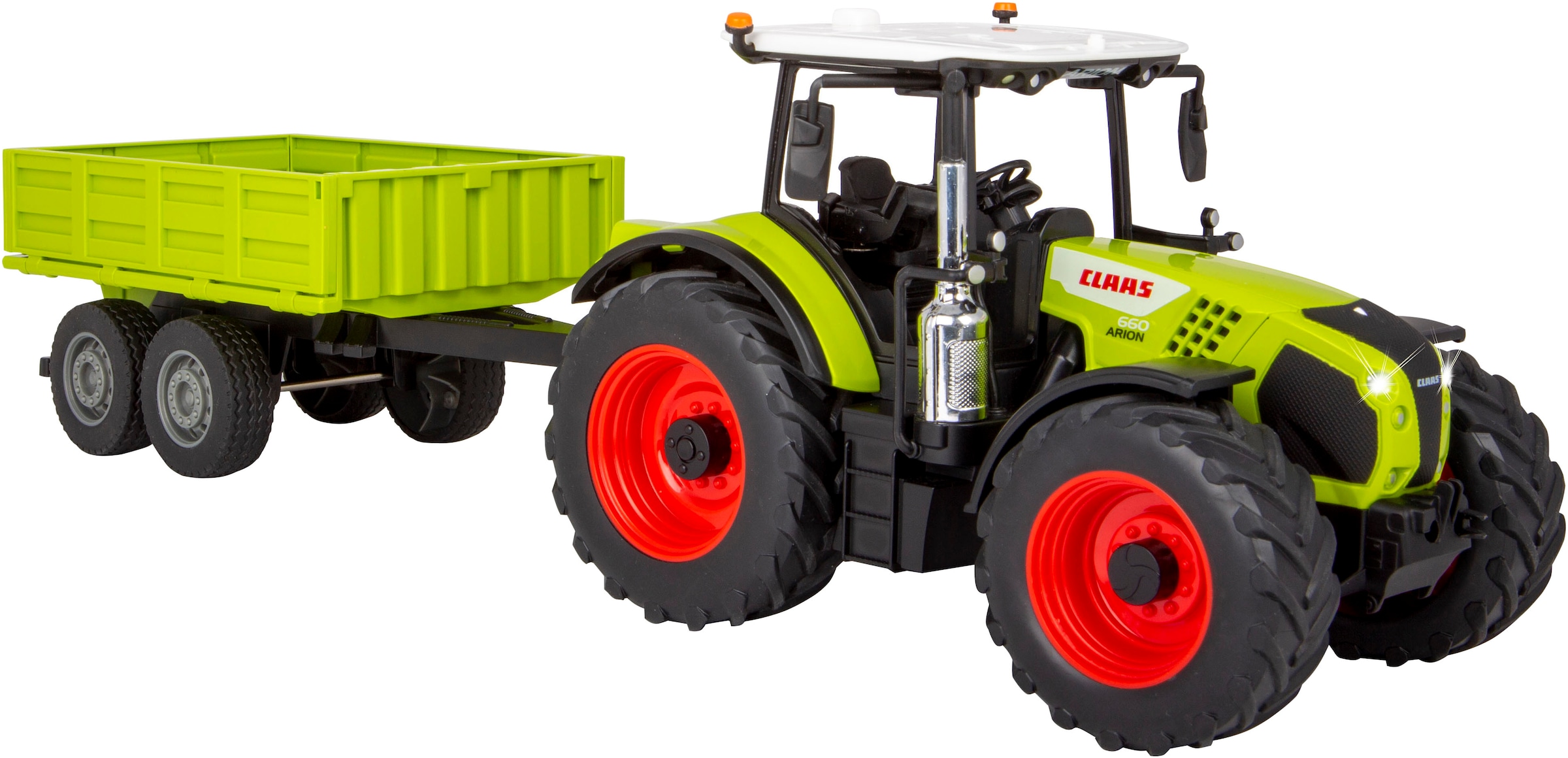 Jamara RC-Traktor »Claas Arion 660 mit Kippanhänger 1:24 2,4GHz«, mit LED Licht