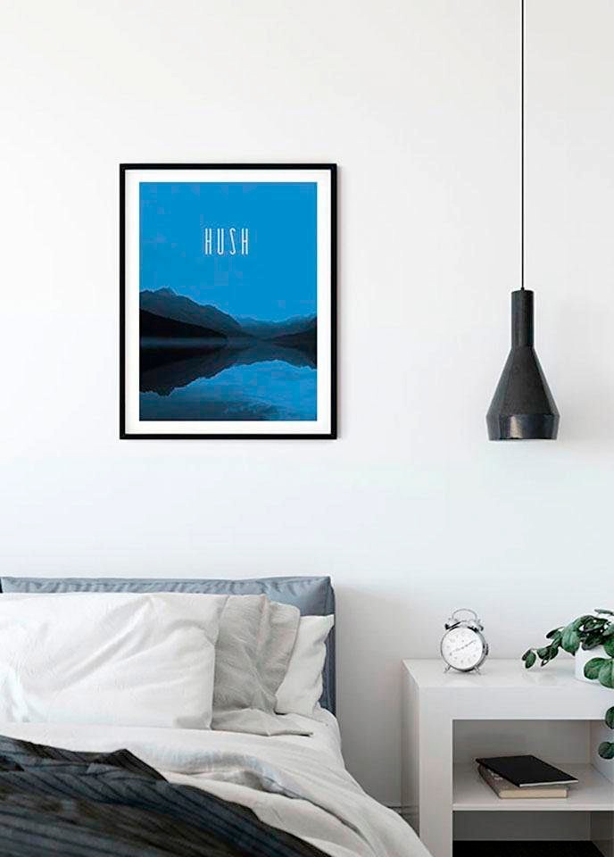 Komar Bild »Word Lake Hush Blue«, Natur, (1 St.), Wandbild zur Dekoration - ohne Rahmen