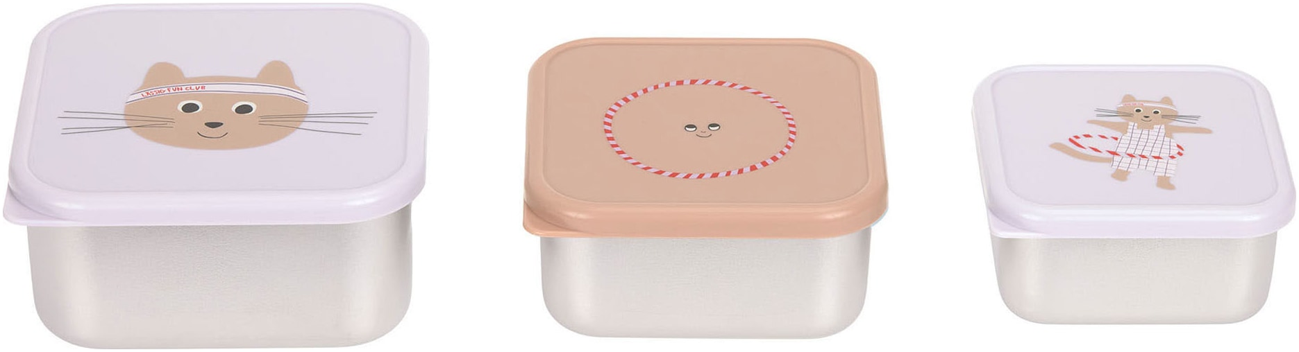 LÄSSIG Lunchbox »Tiny Team Cat, Snackbox« 3 tlg. tlg.