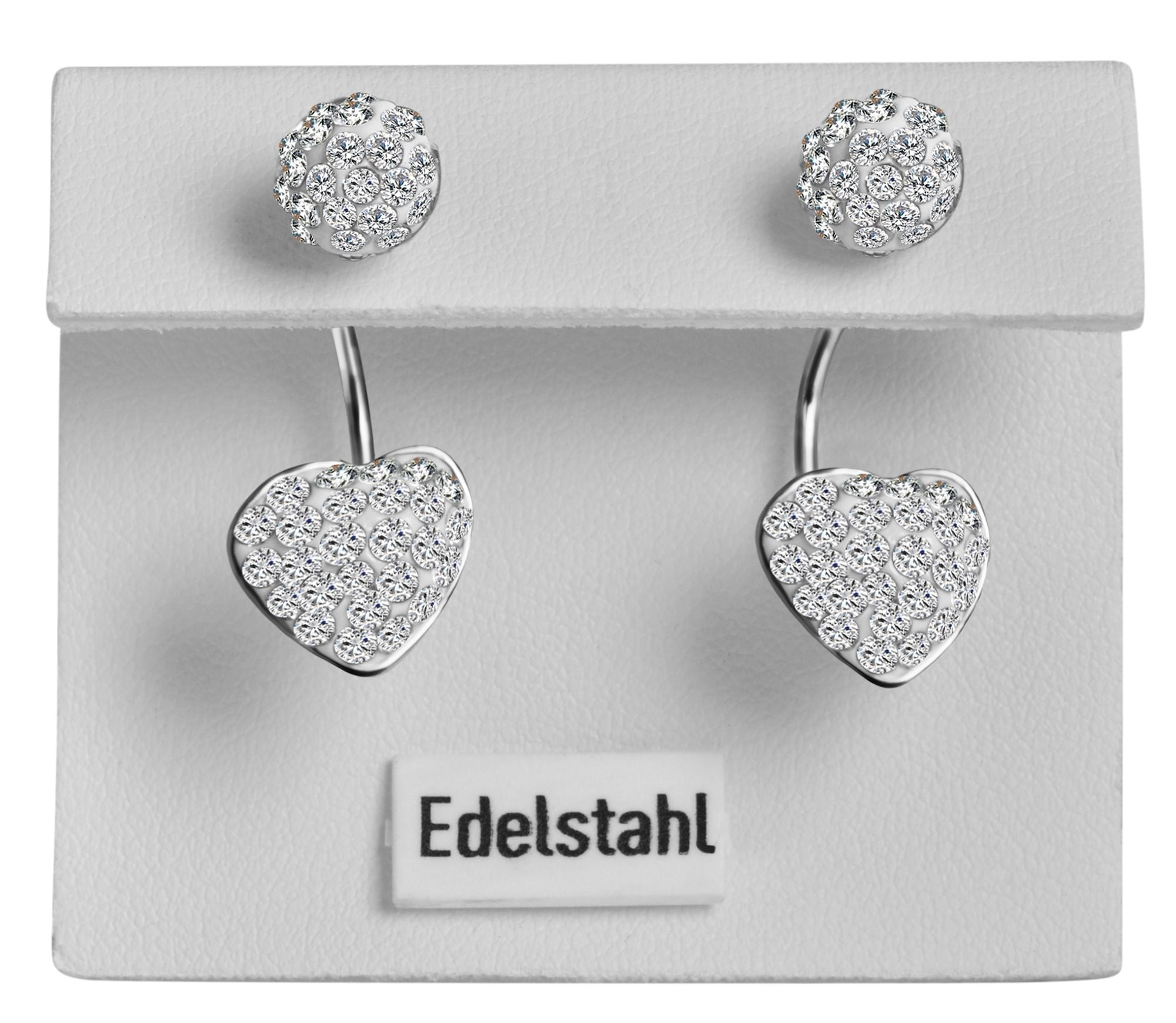 Adelia´s Paar Ohrstecker »Damen Ohrringe ¿ Ohrstecker aus Edelstahl mit Strass Steinchen«
