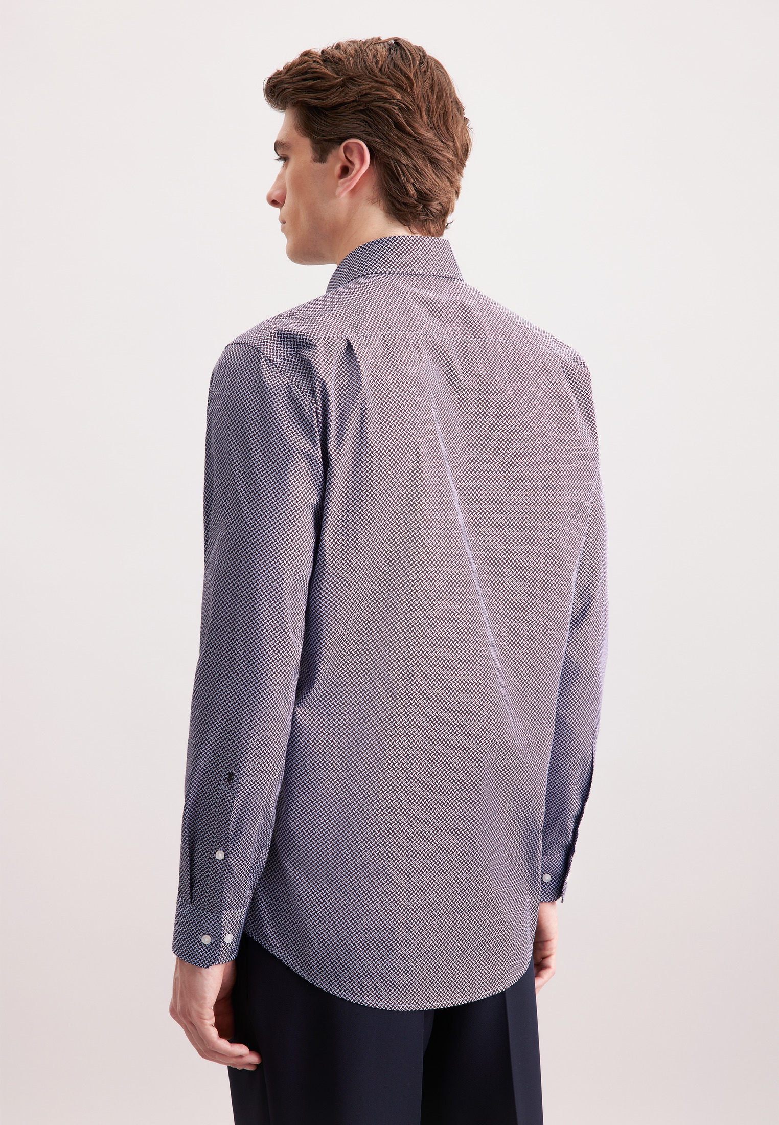 seidensticker Businesshemd »Schwarze Rose«, Regular 1/1 Kentkragen Geometrische Muster
