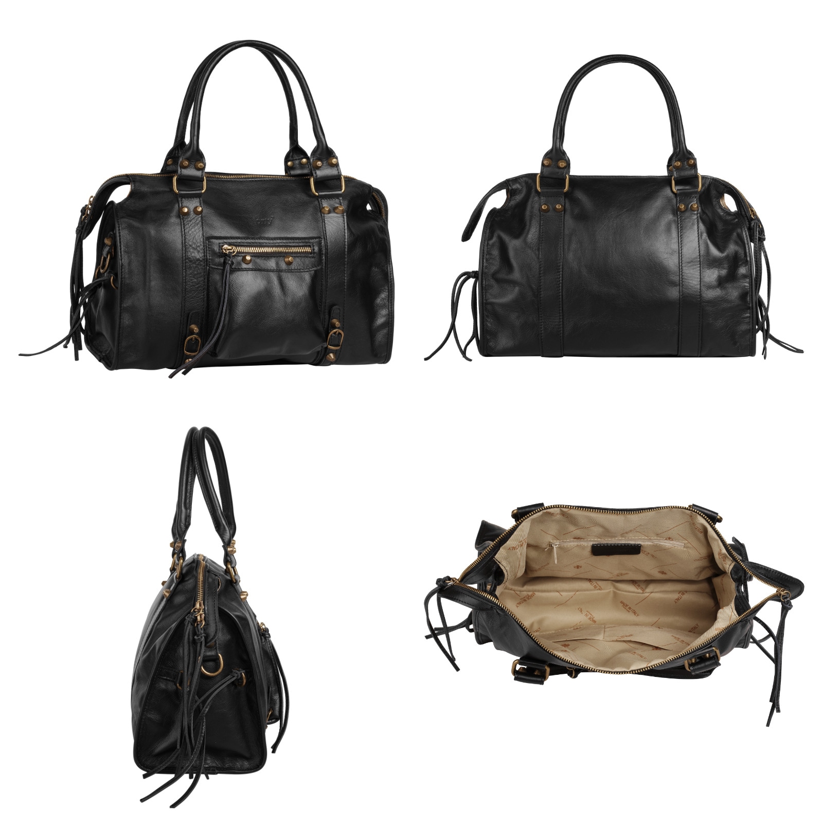 forty° Shopper, echt Leder, Made in Italy