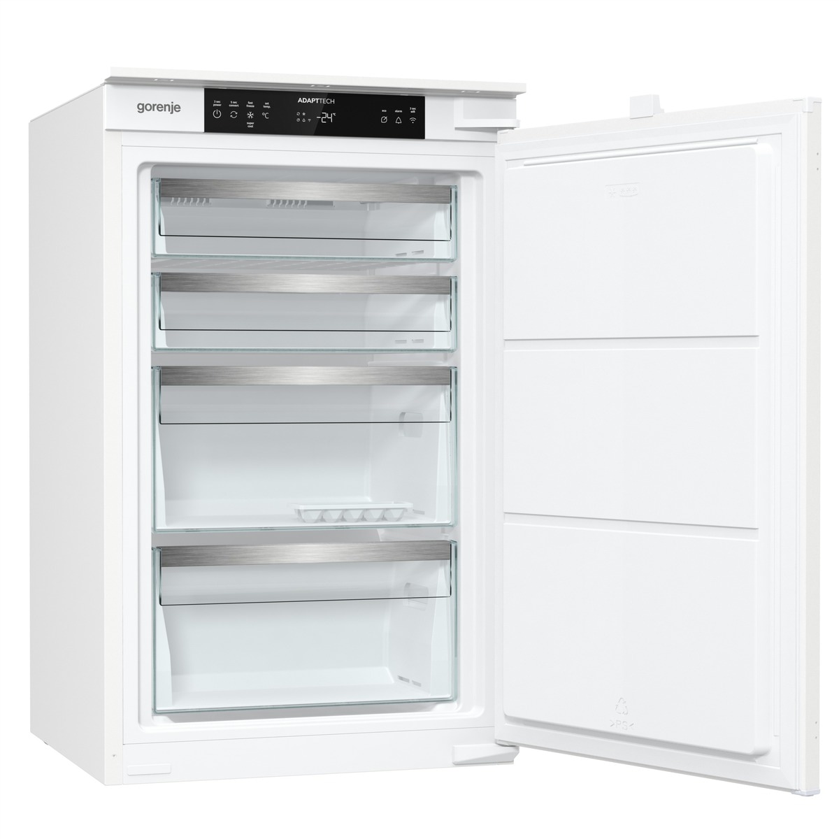 GORENJE Einbaugefrierschrank »FNCI508E61EWF« 87,5 cm hoch 54 cm breit Einbaugefrierschrank, 88cm Nische, Schlepptür, Display, Wifi, NoFrost