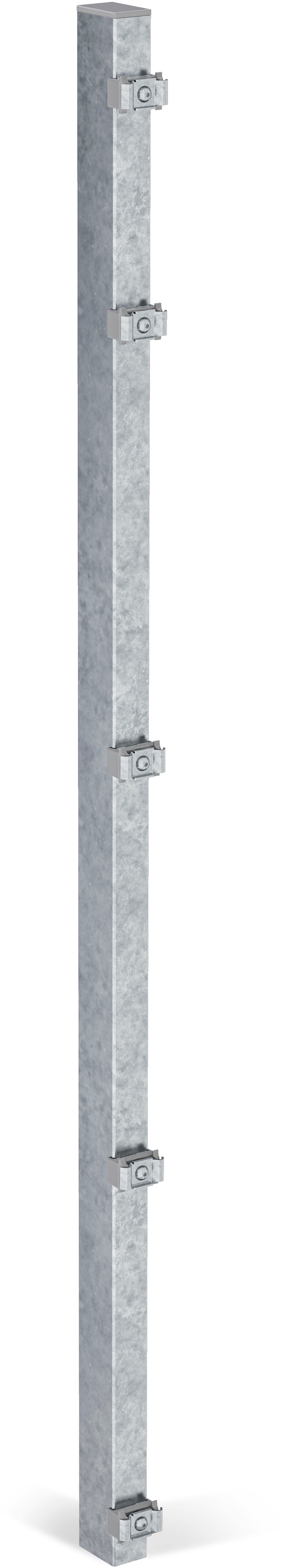 Alberts Zaunpfosten »60x40 mm für Doppelstabmattenzaun« 147,5 cm, zur Befestigung mit Einschlag-Bodenhülse oder Pfostenträger