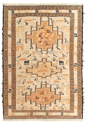Wollteppich »Kelim - Oriental - 100 x 71 cm - beige«, rechteckig