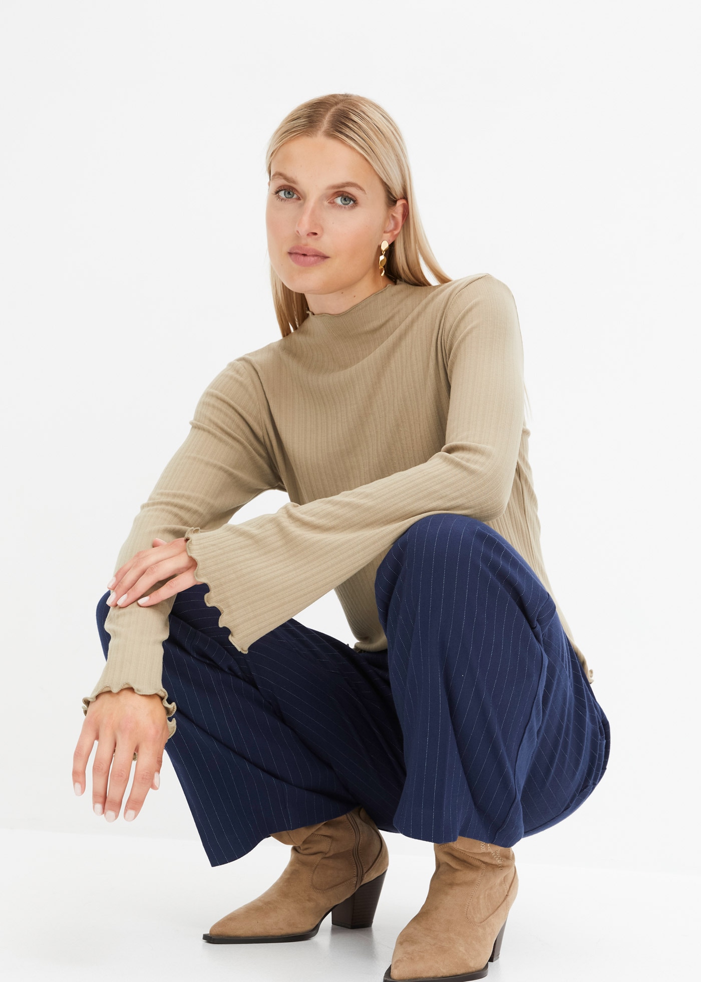 bonprix Langarmshirt »Geripptes Langarmshirt« Geripptes Langarmshirt