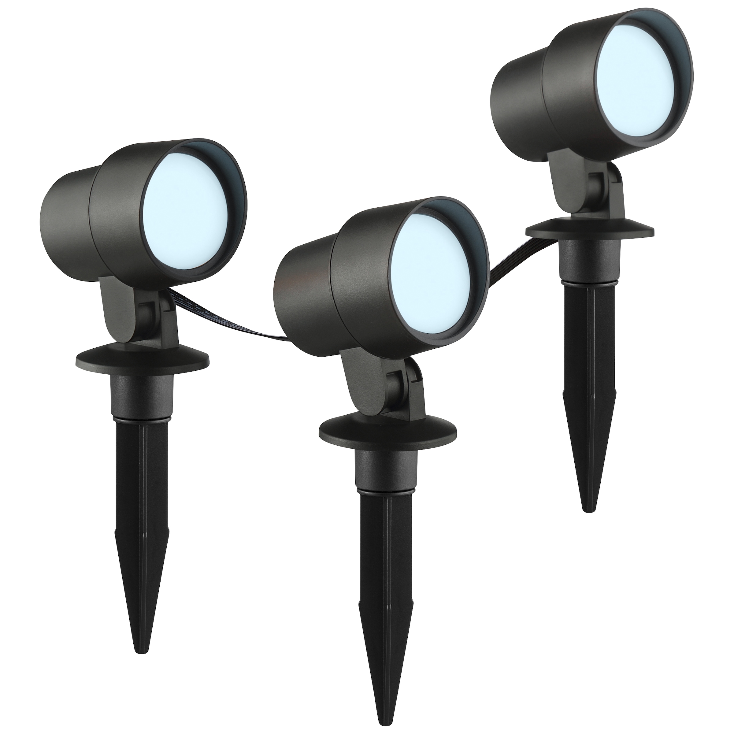 Brilliant LED Gartenleuchte »Kamara« LED-Modul 3 Stk. RGB | warmweiß - kaltweiß LED Gartenspieß Set, dimmbar, RGB, CCT, IP44, schwarz, App steuerbar