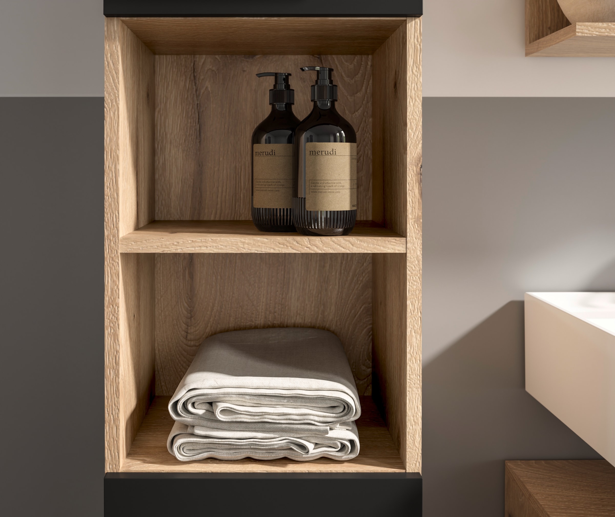BASIC by Balculina Hochschrank »Rom BxHxT 34x190x31 cm« 1 Stk. tlg. Breite 34cm, Kunststoffgriffe, Made in Europa