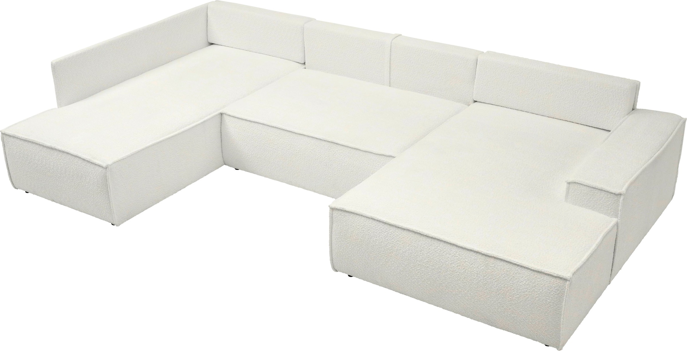 OTTO home Wohnlandschaft »FINNLEY U-Form XXL 329 cm - OTTO. Verlässliche Qualität.« Schlafsofa, Bettkasten, in Bouclé, Struktur fein und Mega Cord