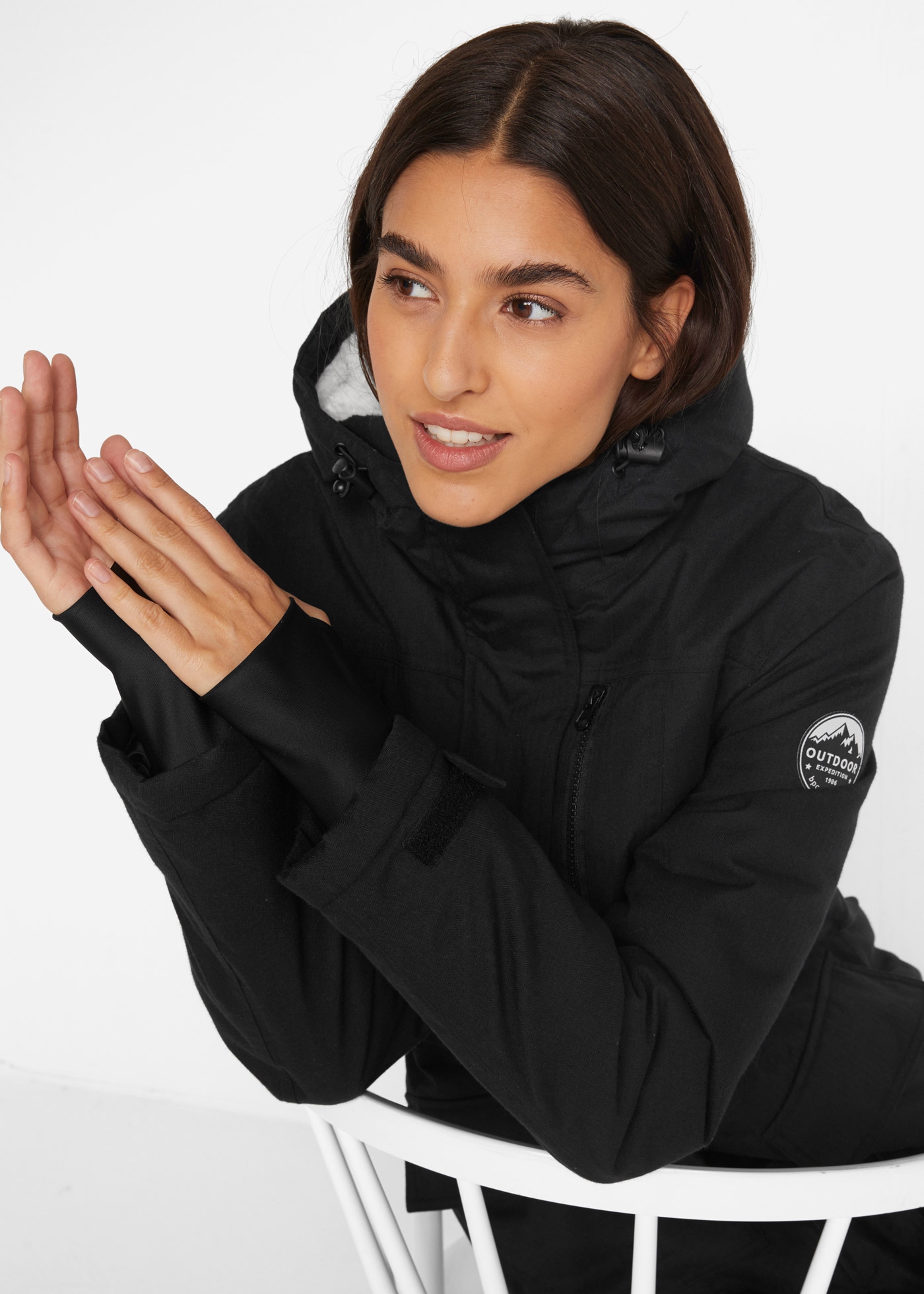 bonprix Funktionsparka »wasserdichte Funktions-Parka mit Teddyfleece in der Kapuze« mit Kapuze Winterjacke als wasserdichter Funktions-Parka mit Teddyfleece