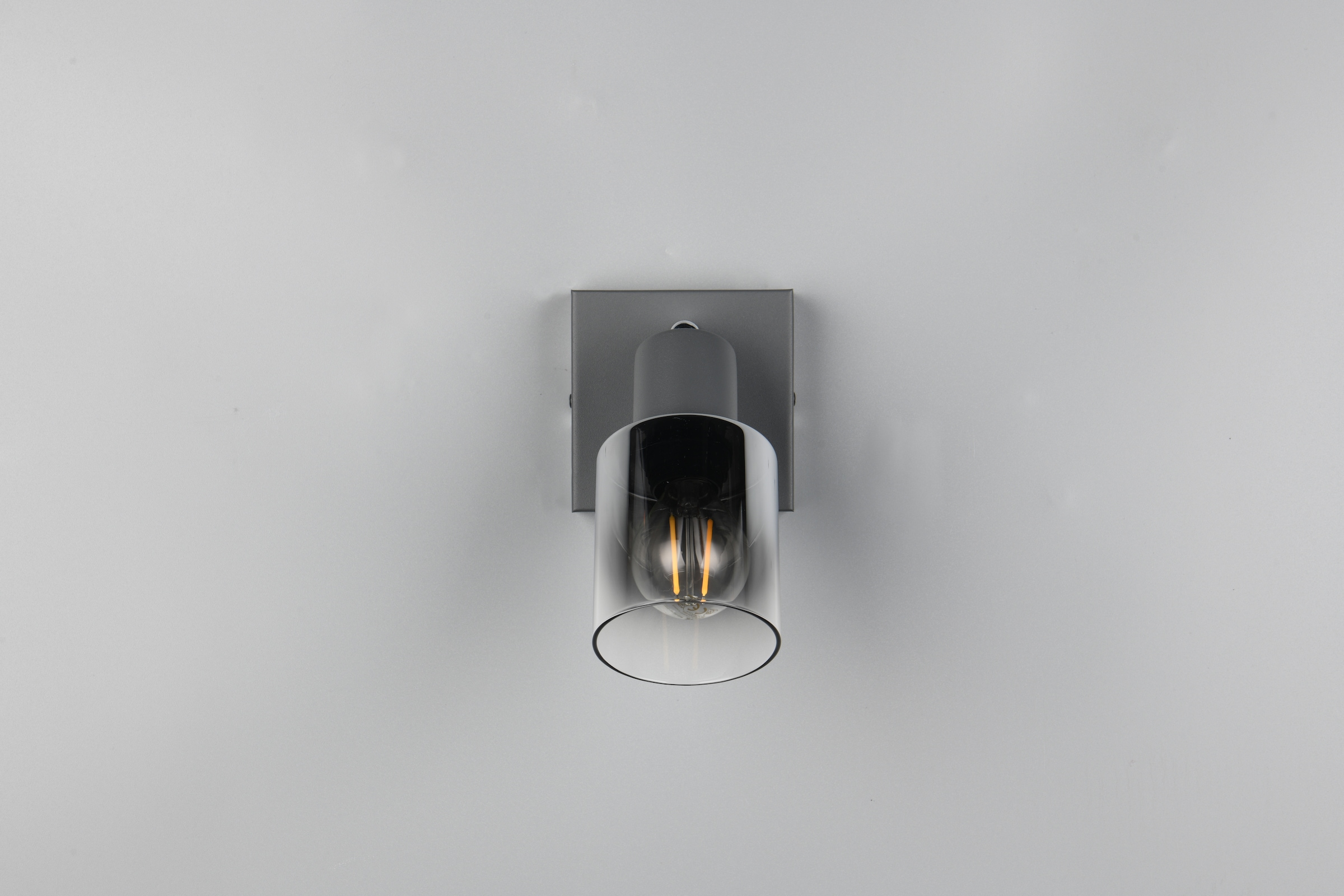 REALITY Leuchten Deckenstrahler »CADIZ, Spot 1-flammig, exkl 1xE14 max 10W, Glas anthrazit, verspiegelt« E14 1 Stk. warmweiß - kaltweiß verstellbarer Spot als Wandstrahler oder Deckenstrahler mit Glasschirm