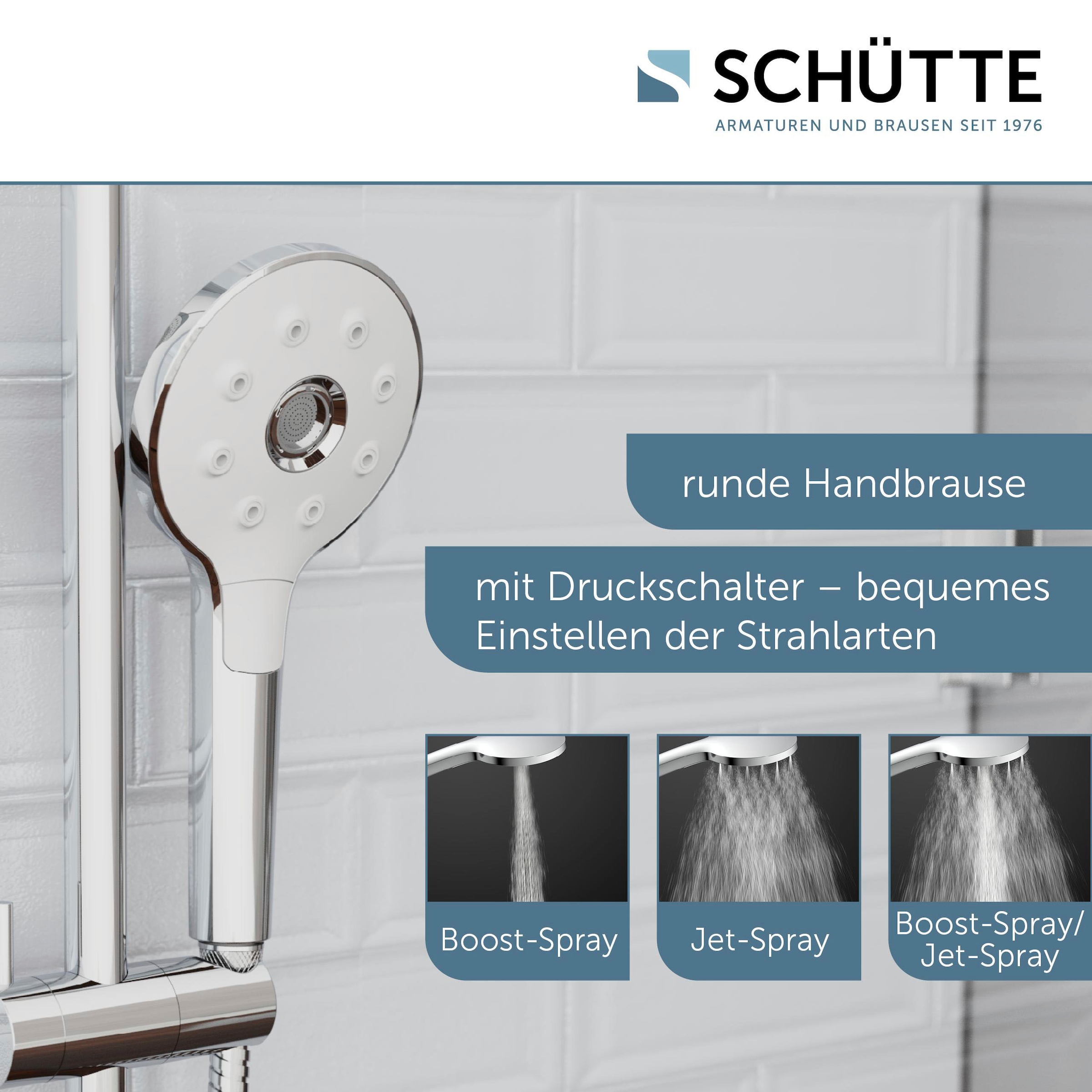 Schütte Handbrause »PERUZZI«, (1 tlg.), 3-fach verstellbar mit Booststrahl / Antikalk / wassersparend