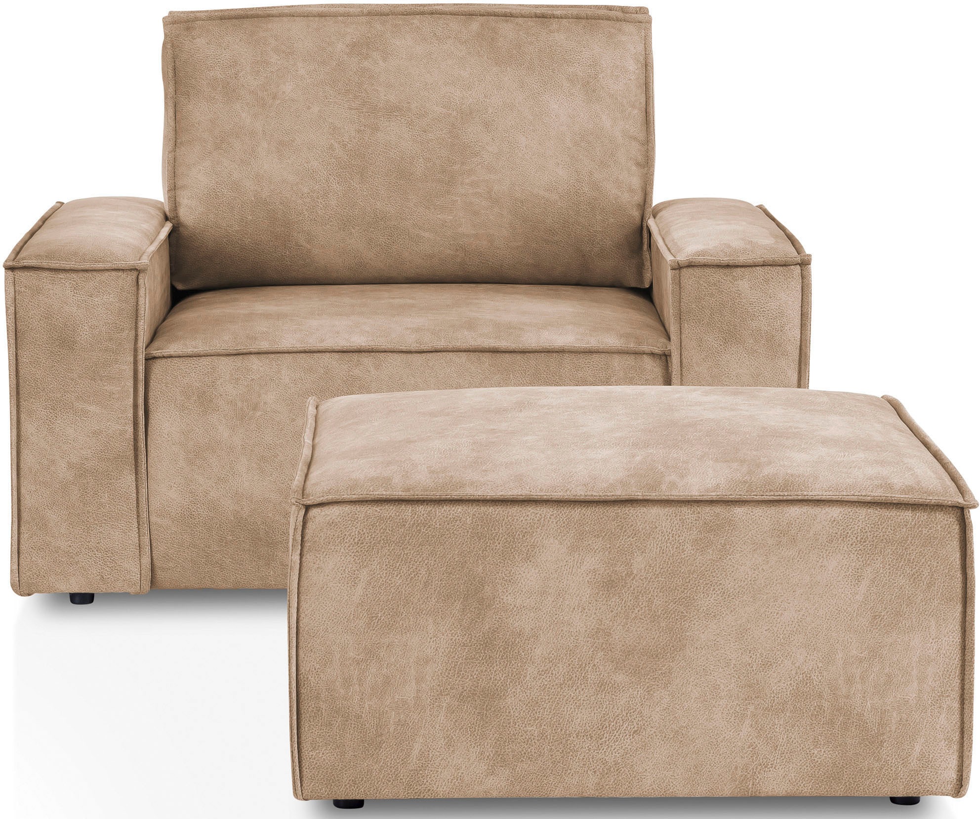 Home affaire Sessel »SHERWOOD«, Loveseat und Hocker im Set, passend zur Polster-Serie SHERWOOD