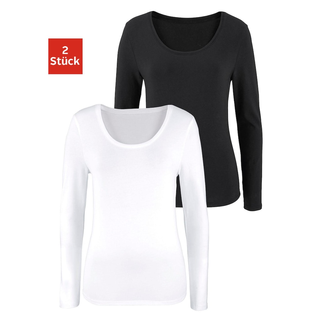 Vivance Langarmshirt, (2er-Pack)