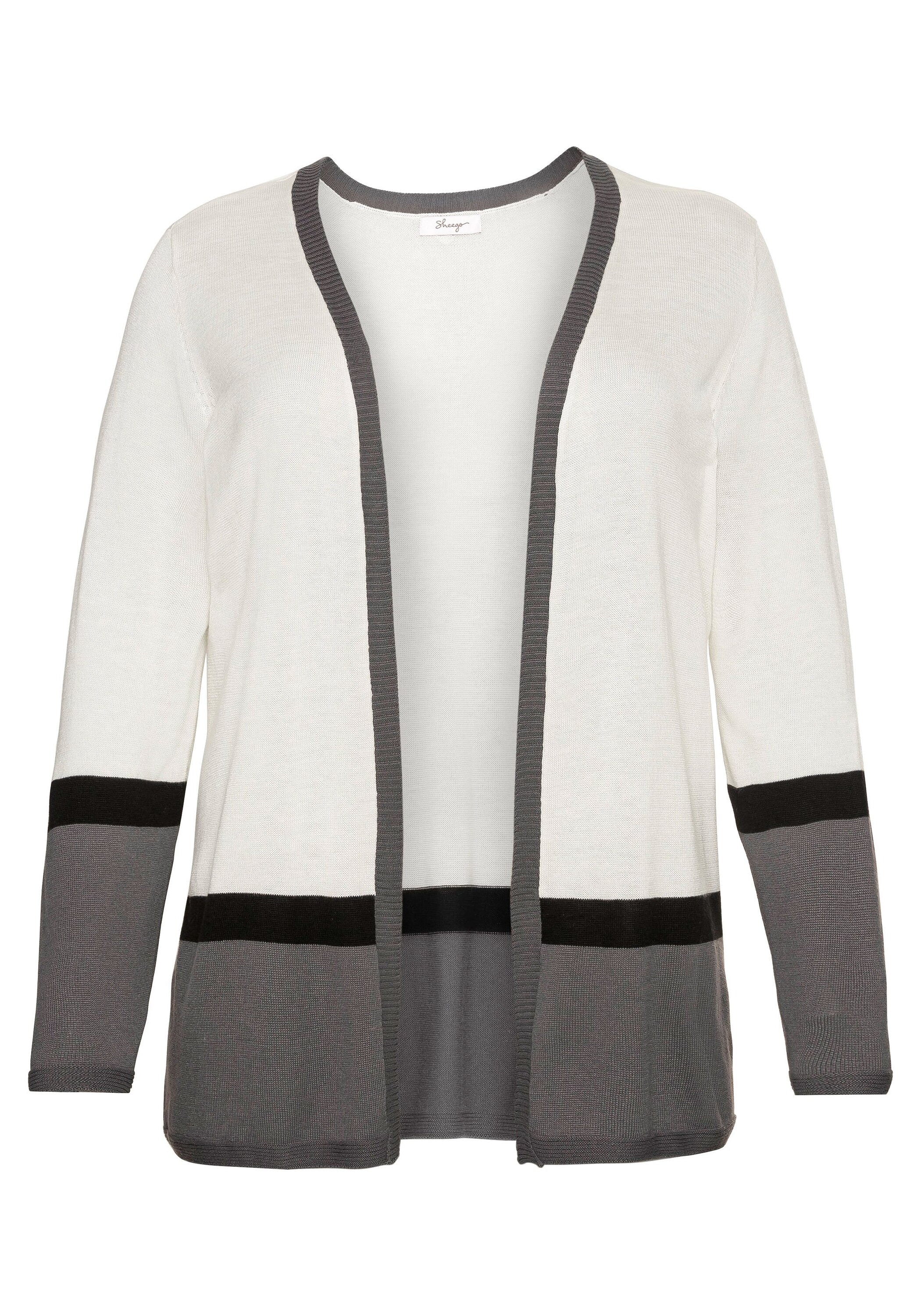 Sheego Strickjacke »Strickjacke im Colour-Blocking Stil«, im Colour-Blocking Stil