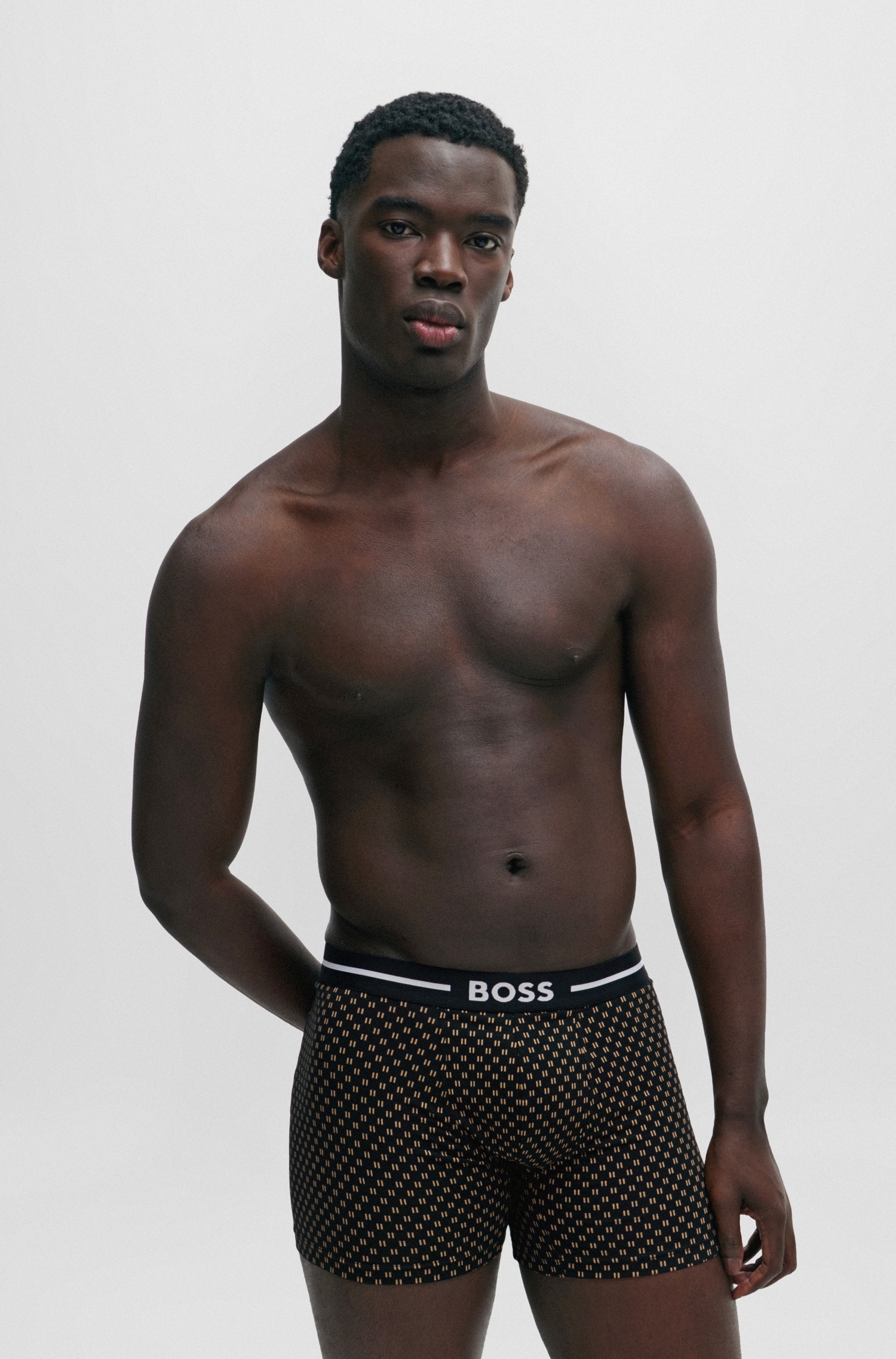 BOSS Boxer »BoxerBr 3P Bold Des«, (Packung, 3er), mit elastischem Bund