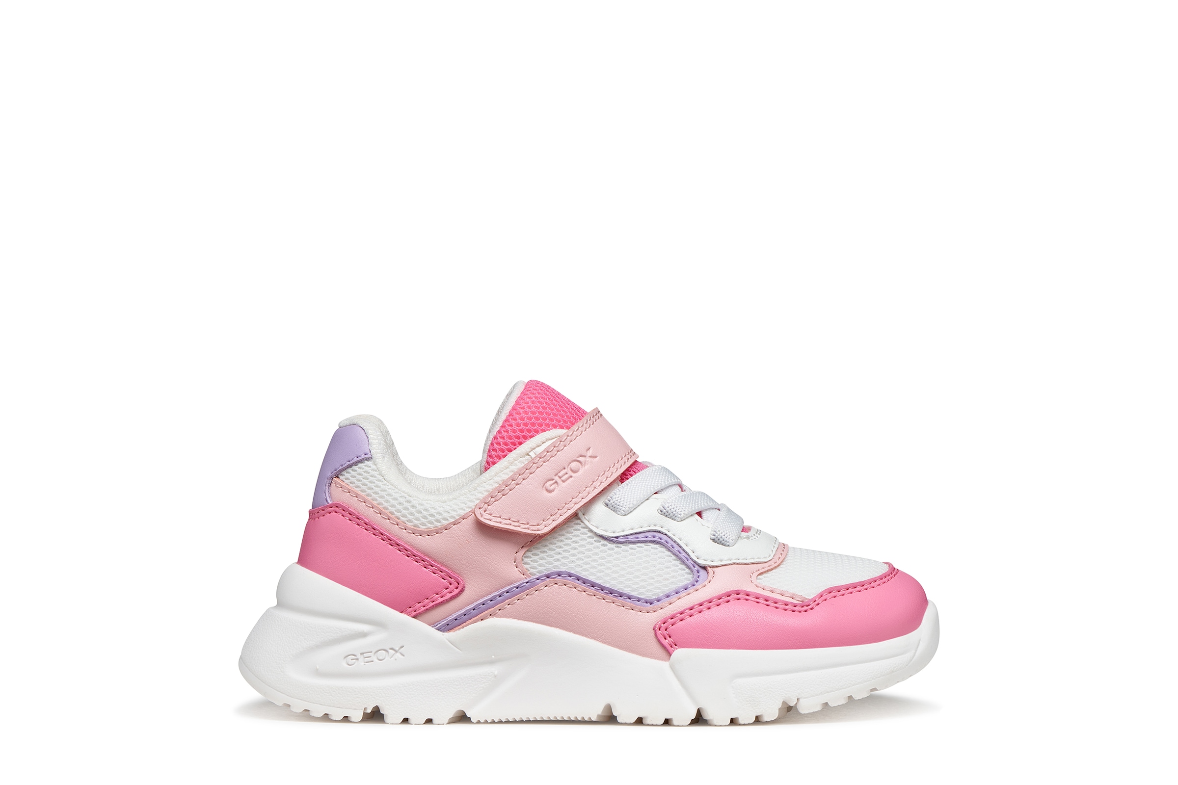 Geox Sneaker »J LOFTUS GIRL«  Klettschuh mit bunten Kontrastbesätzen, Größenschablone zum Download